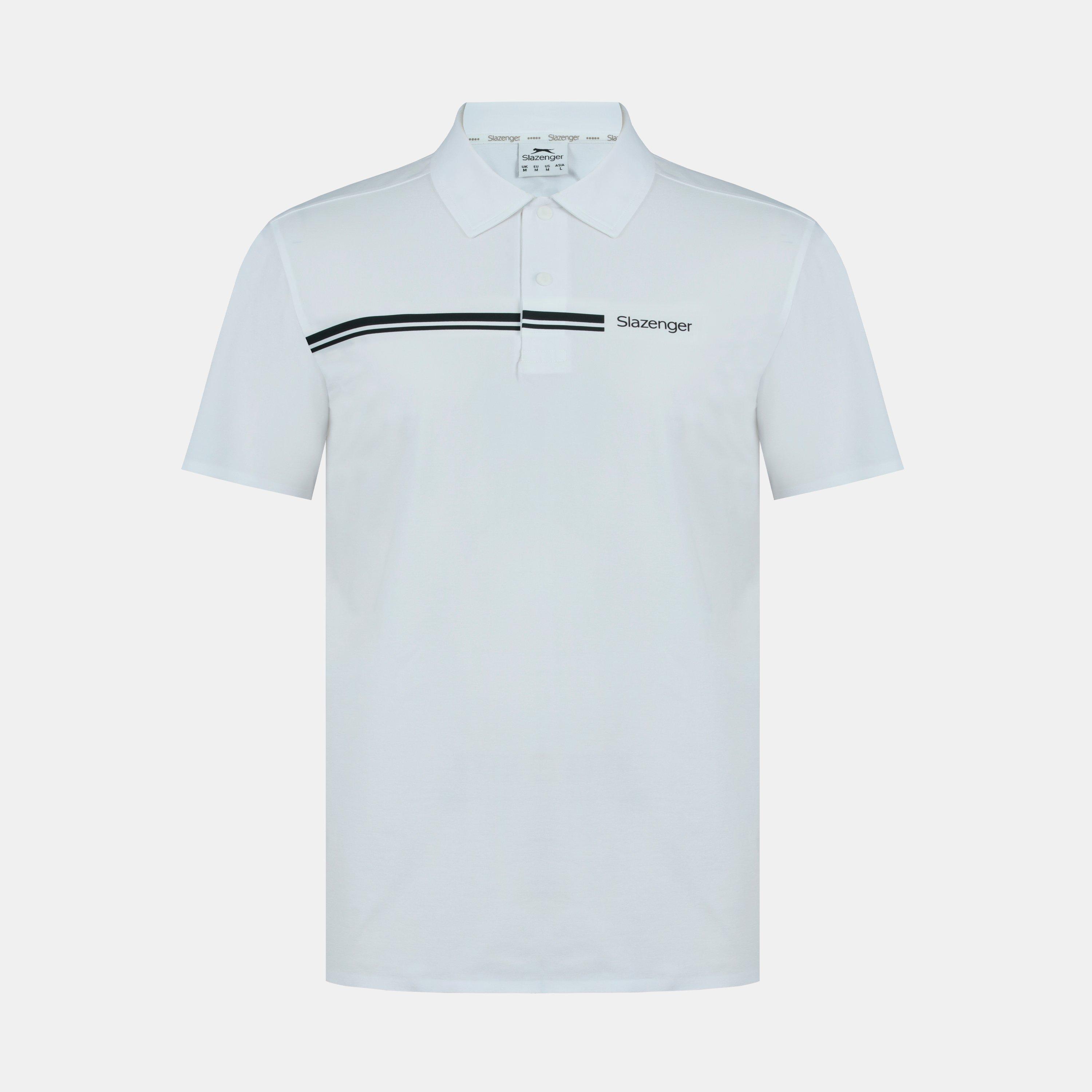 Slazenger Men's Slagenzer Golf Short Sleeve Performance Polo Shirt - White - 2XL