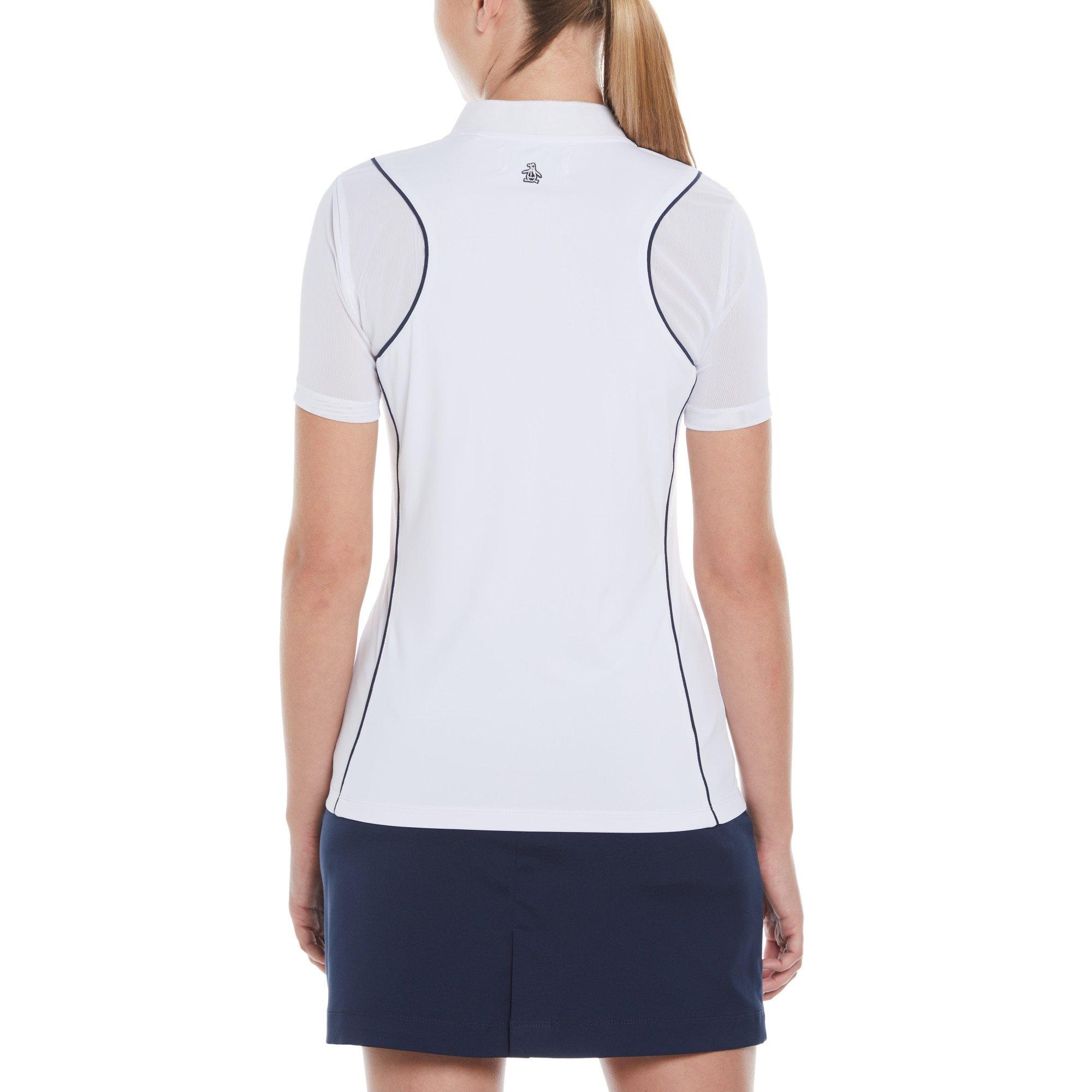 Strahlendes Weiß - Original Penguin Golf - Women's PG Zipped Front Short-Sleeve Performance Polo Shirt - 2