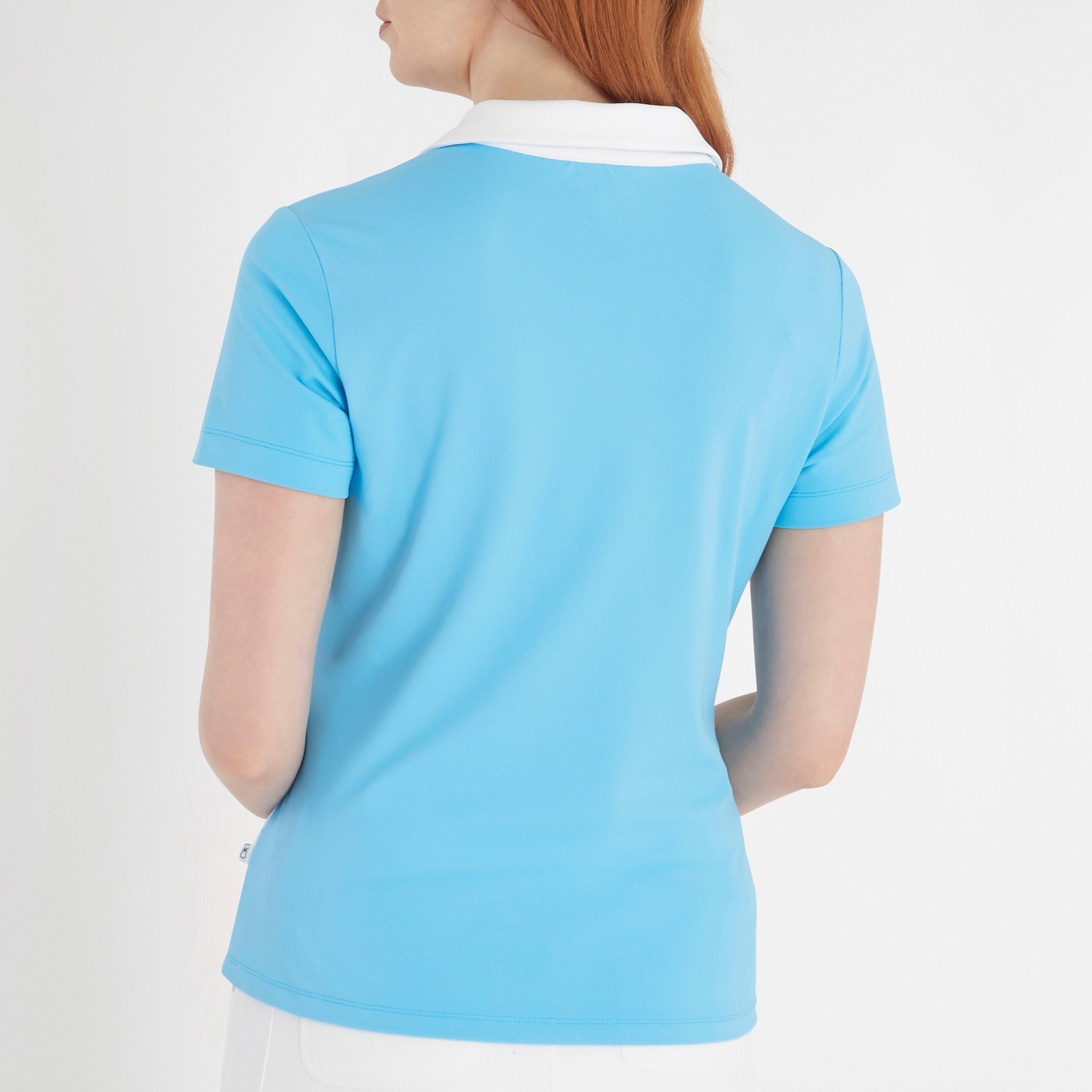 Htge Blue White - Calvin Klein Golf - Short-Sleeve Performance Polo Shirt - 3