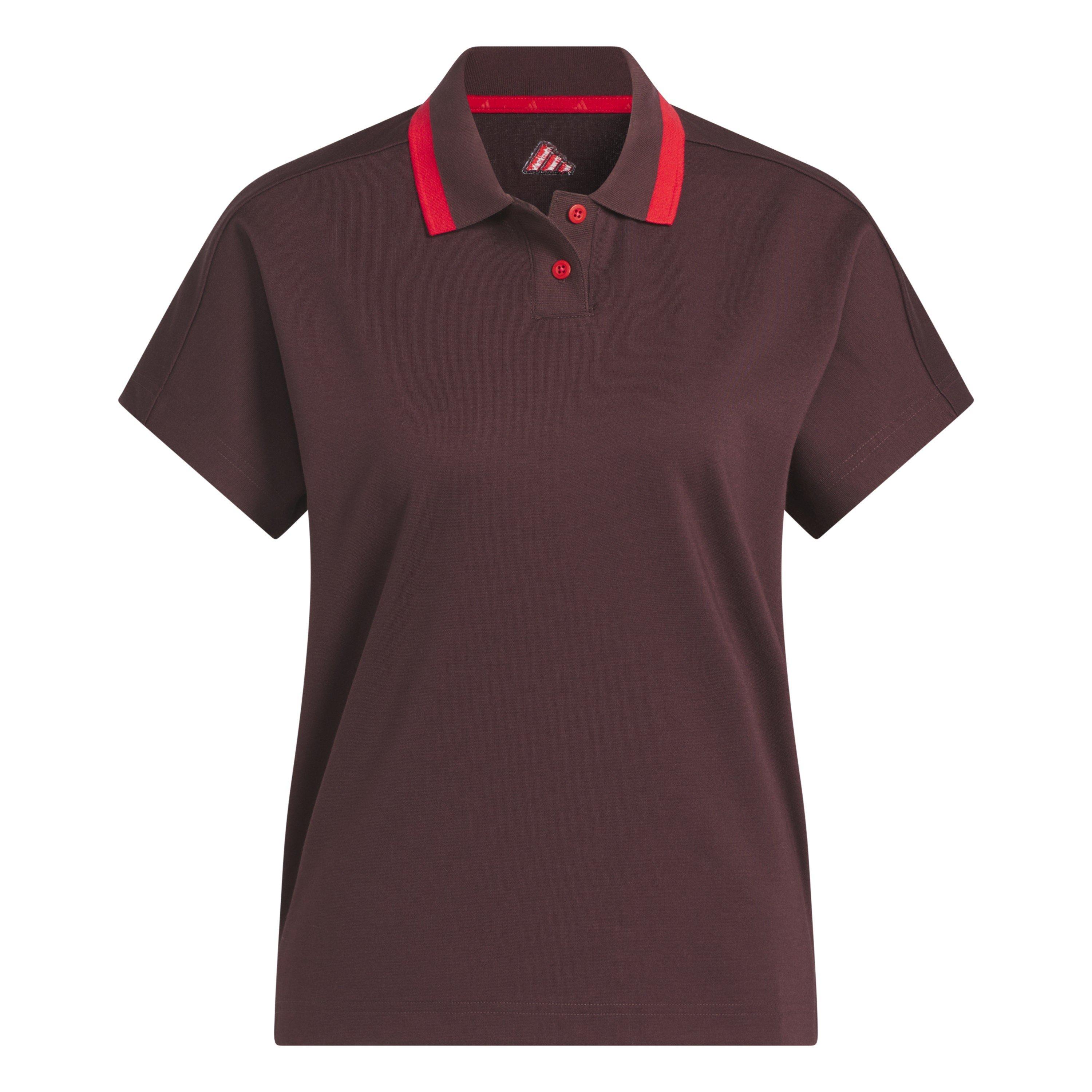 Adidas Women's Go-To 2Btn Short Sleeve Performance Polo Shirt - Aurora Ruby S25 - 14 (L)