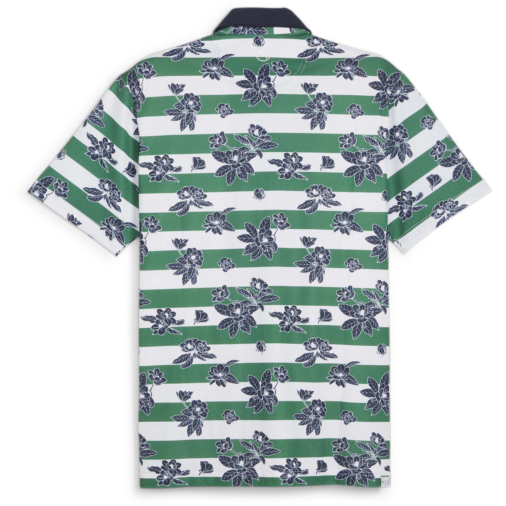 Green/Navy - Puma - Pique Garden Short-Sleeve Performance Polo Shirt - 2