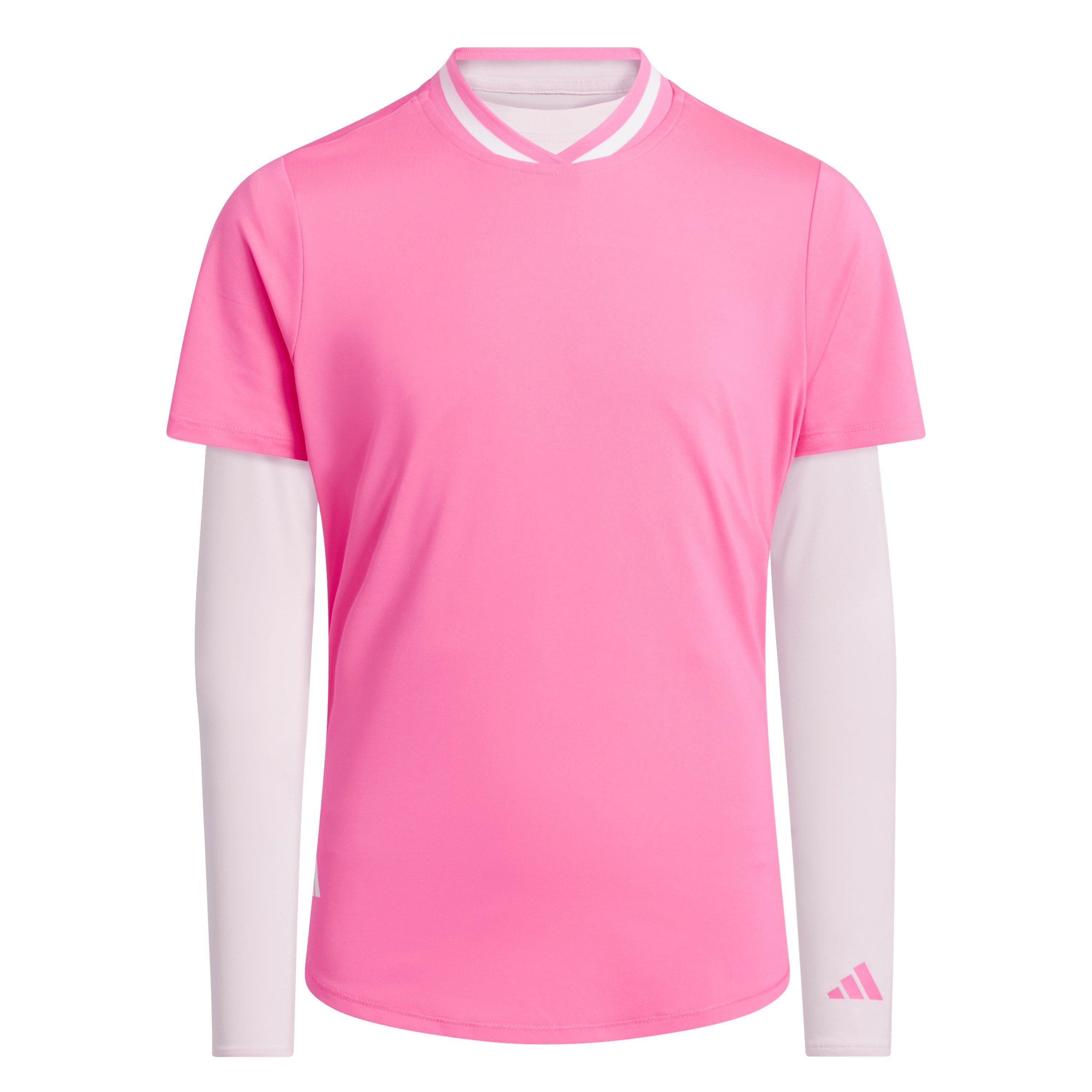 Lucid Pink - adidas - Kids' G 3-in-1 Sport Polo Long Sleeve Performance Polo Shirt - 1