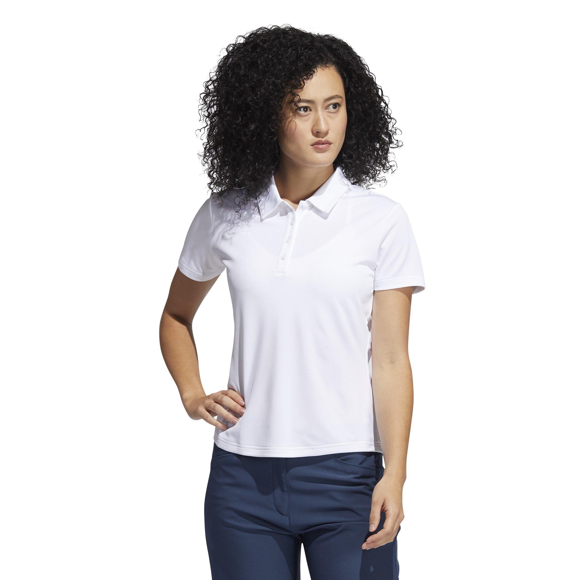 White - adidas - Short Sleeve Performance Polo Shirt Womens - 2