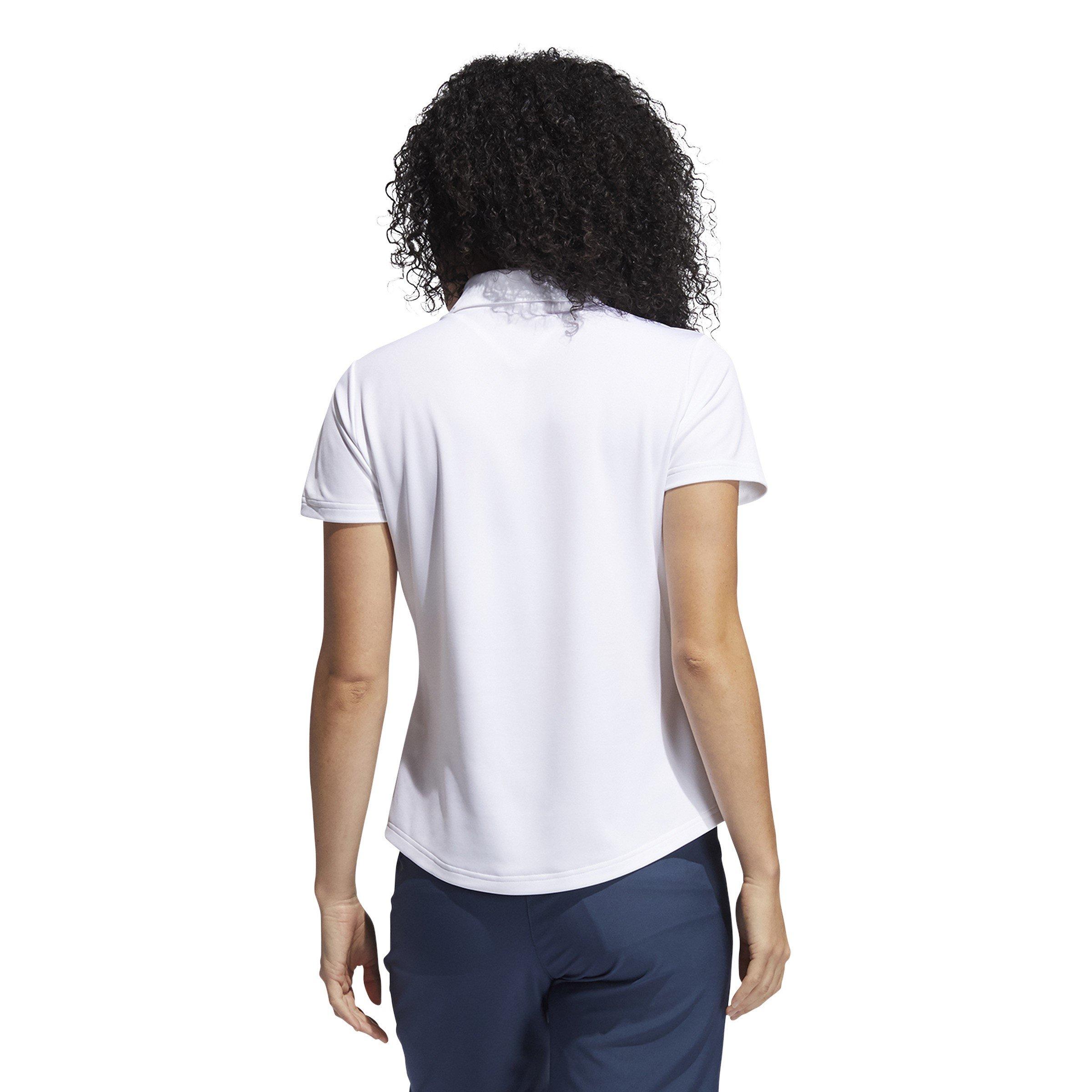 White - adidas - Short Sleeve Performance Polo Shirt Womens - 3