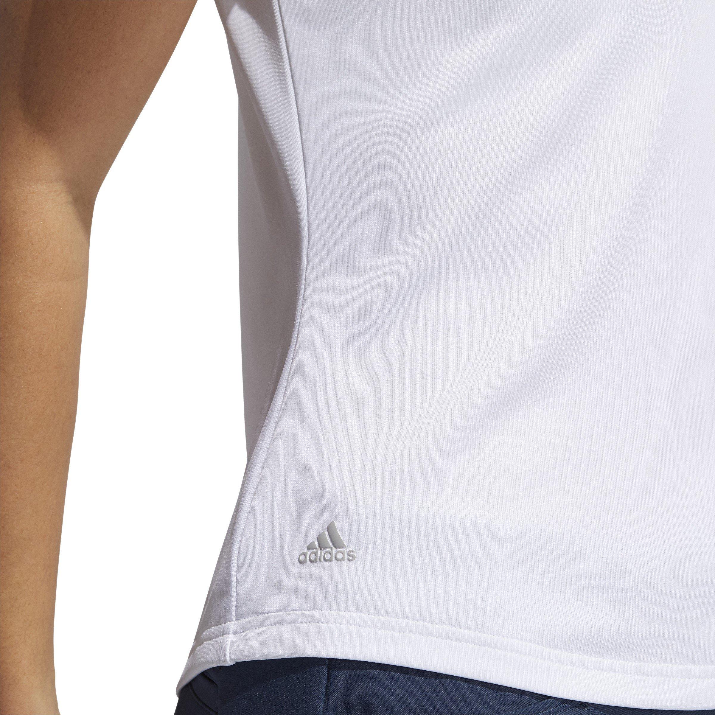 White - adidas - Short Sleeve Performance Polo Shirt Womens - 5
