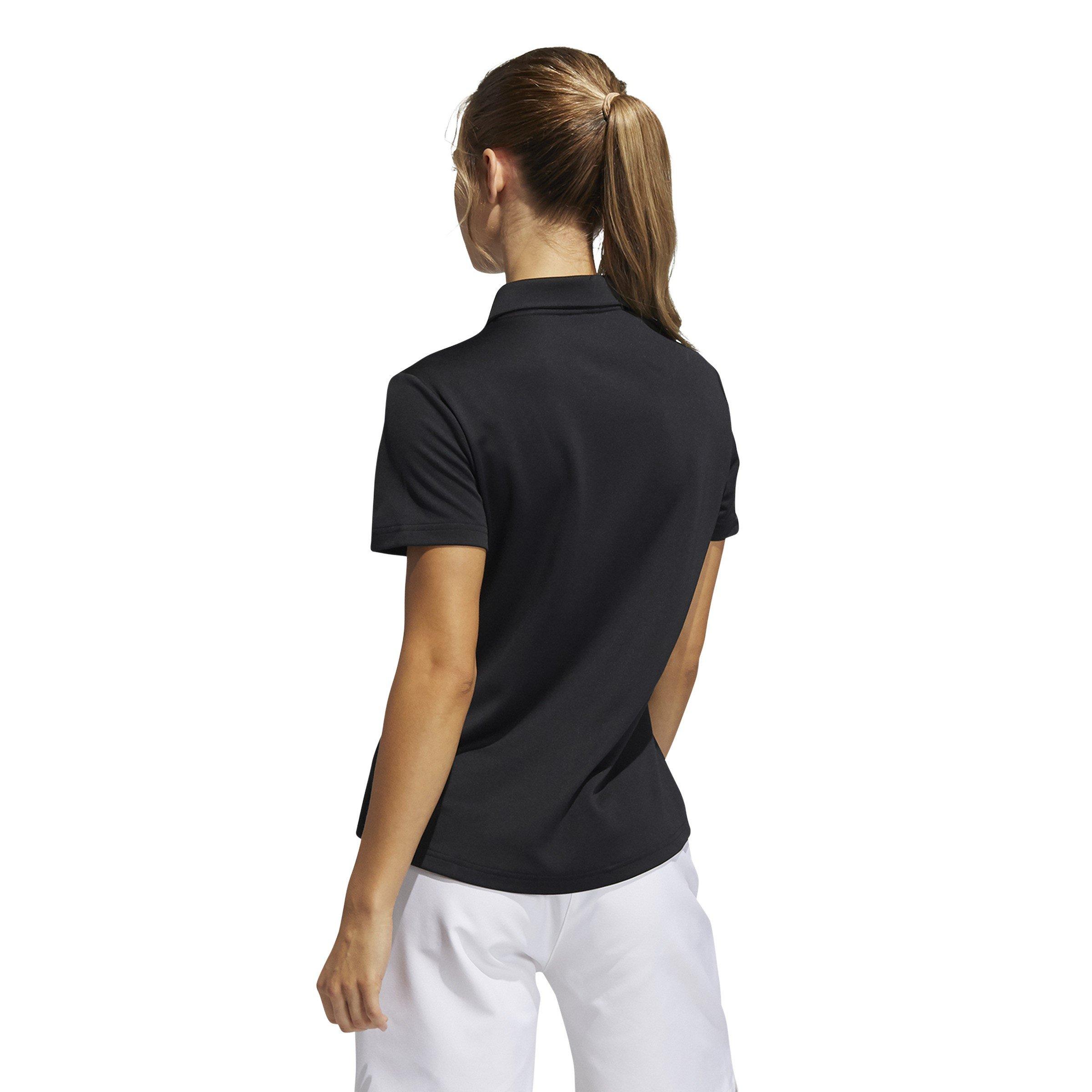 Preto - adidas - Short Sleeve Performance Polo Shirt Womens - 3