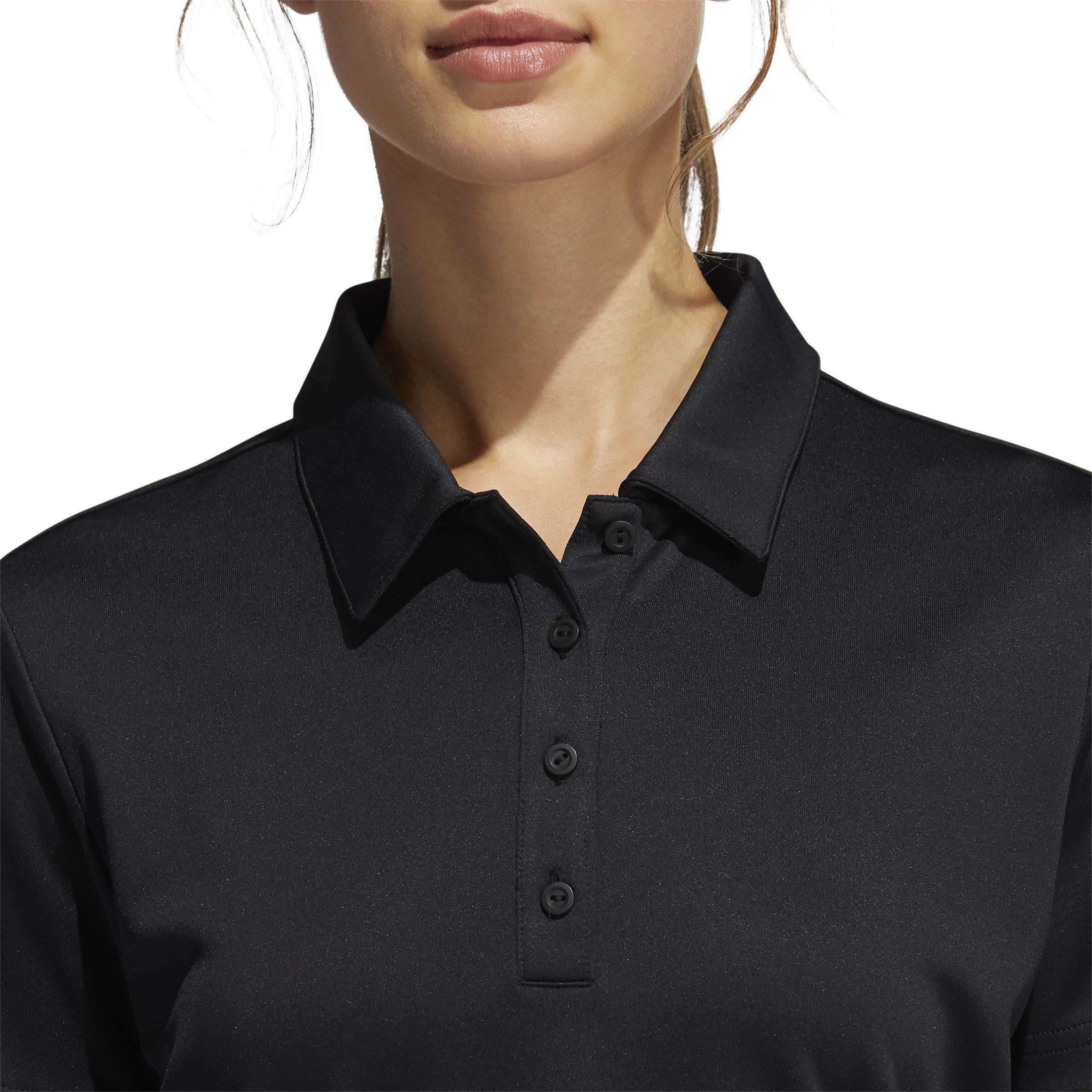 Preto - adidas - Short Sleeve Performance Polo Shirt Womens - 5