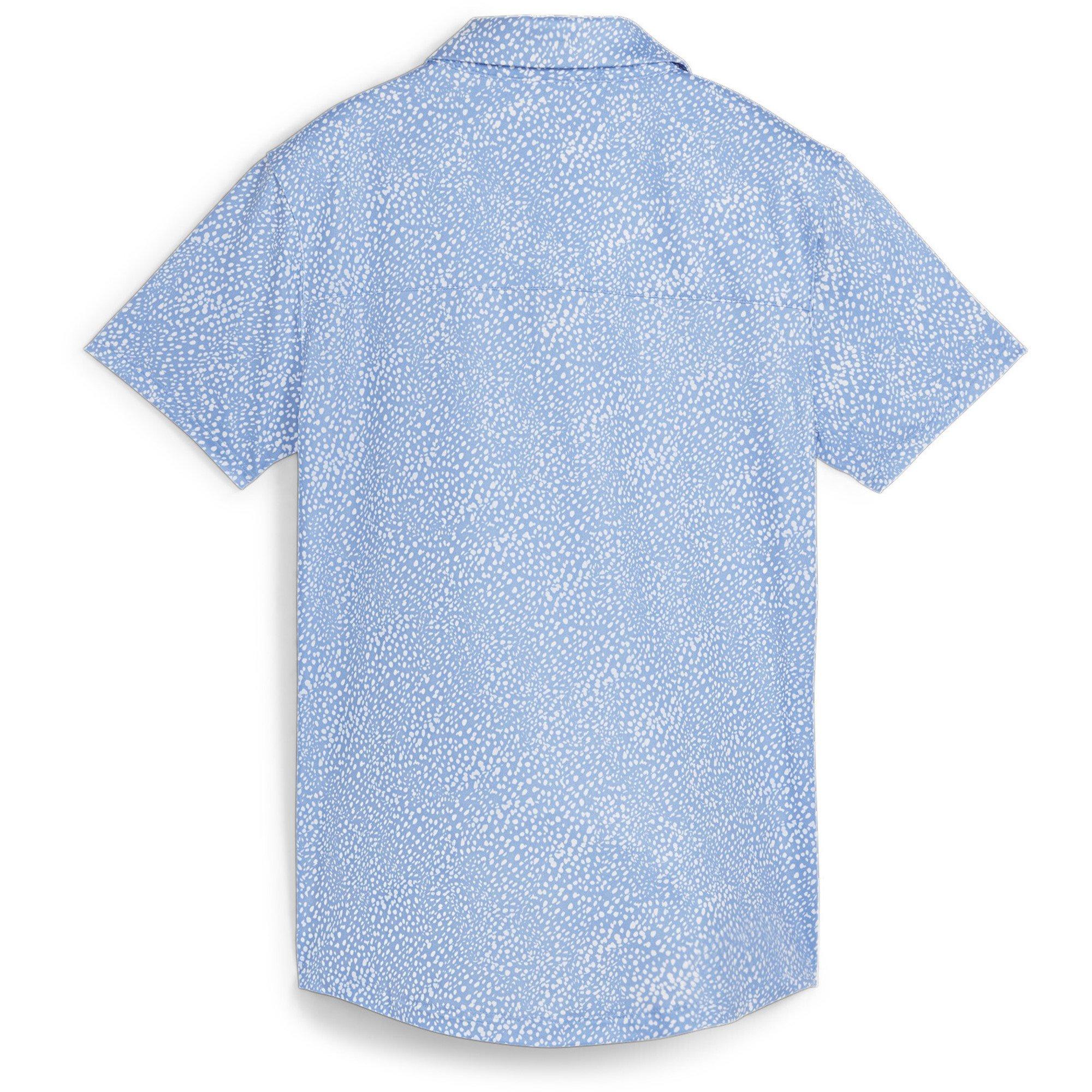 Blue/White - Puma - Cloudspun Microdot Short-Sleeve Performance Polo Shirt - 2