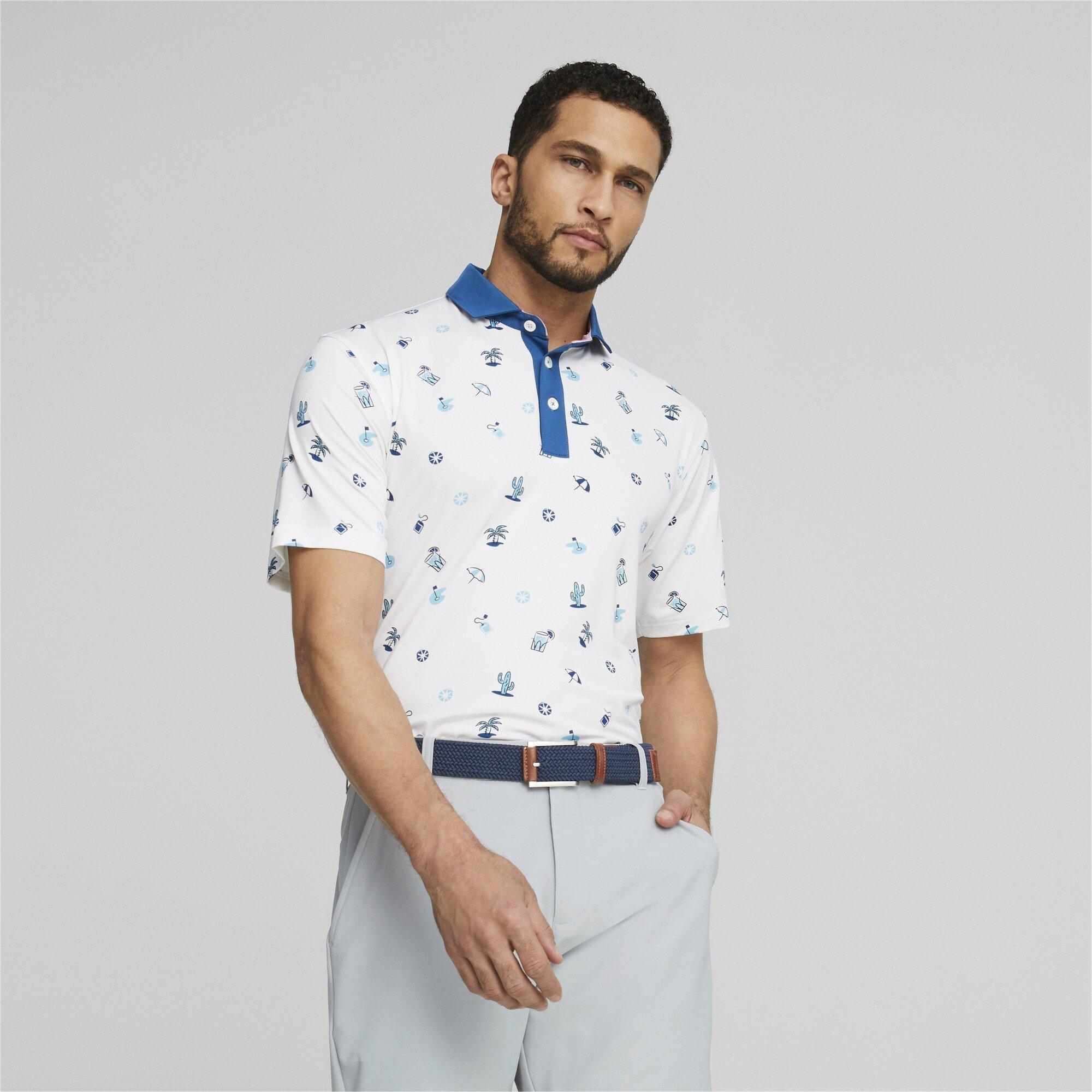 Weiß/Blau - Puma - Short-Sleeve Performance Polo Shirt - 2