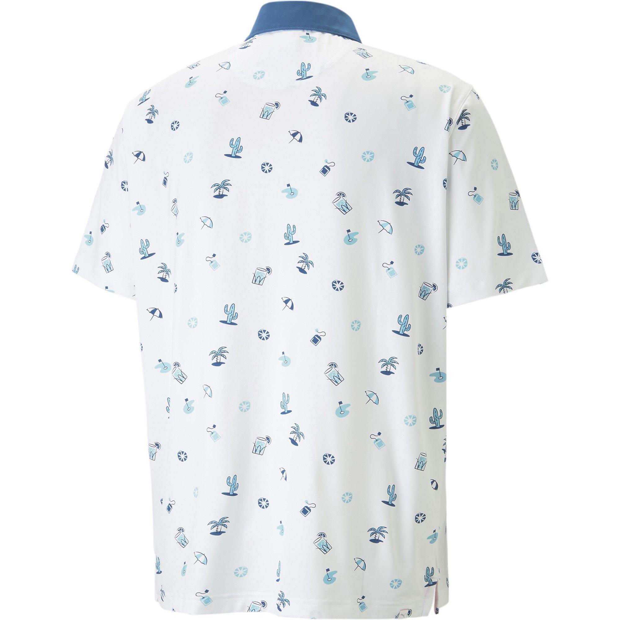 Weiß/Blau - Puma - Short-Sleeve Performance Polo Shirt - 6