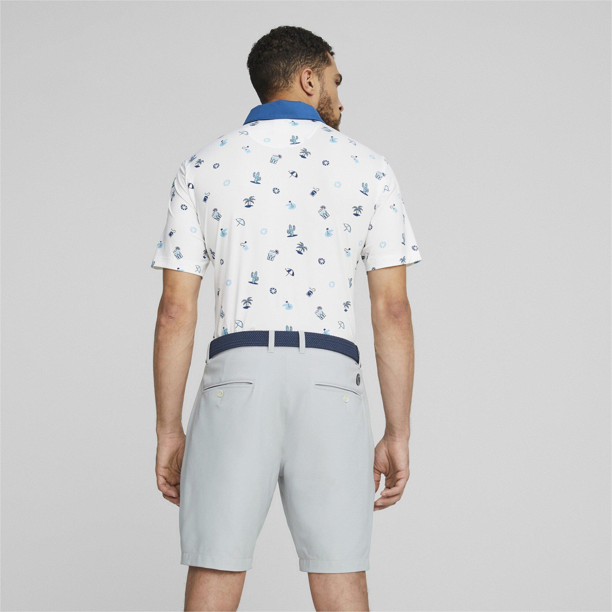 Weiß/Blau - Puma - Short-Sleeve Performance Polo Shirt - 4