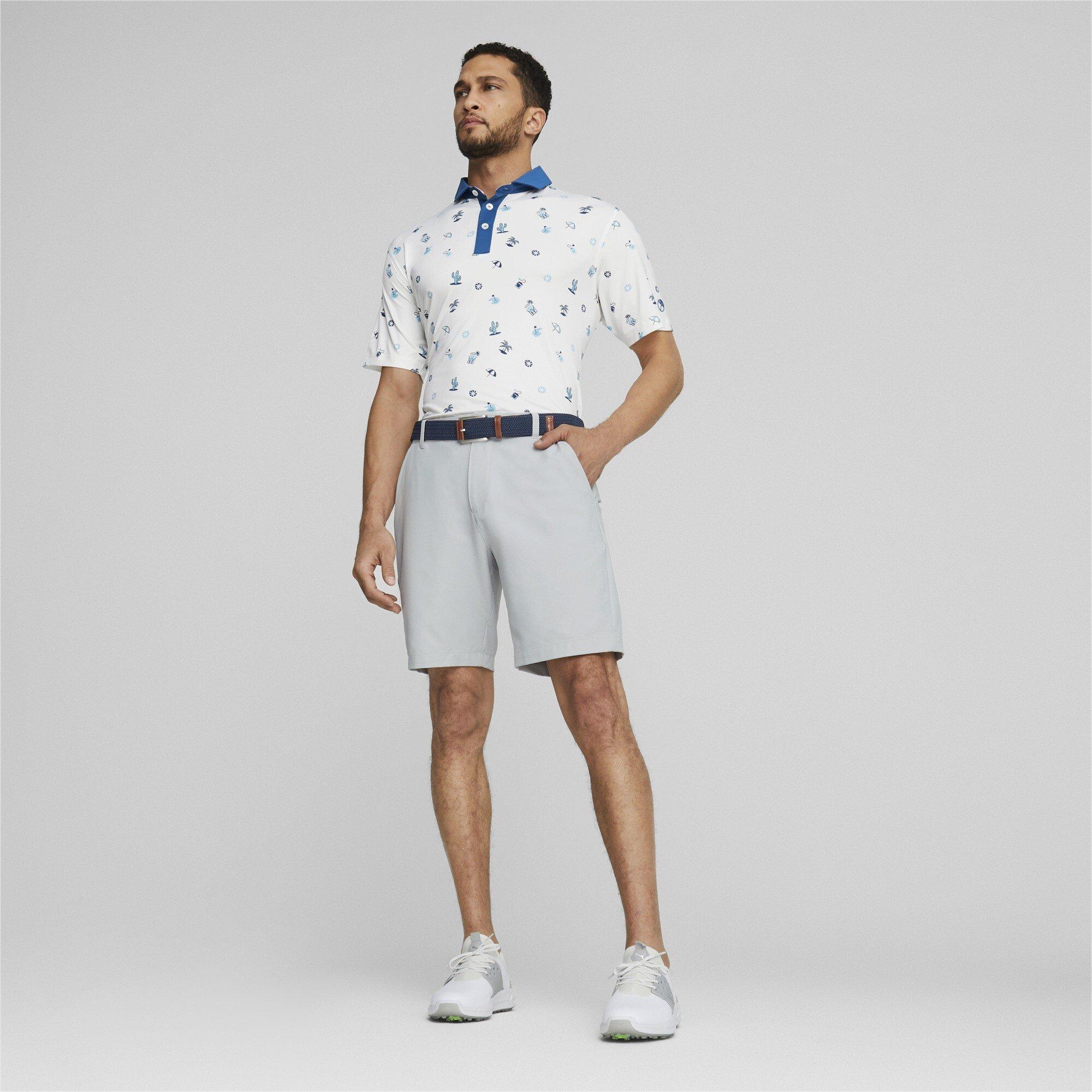 Weiß/Blau - Puma - Short-Sleeve Performance Polo Shirt - 5