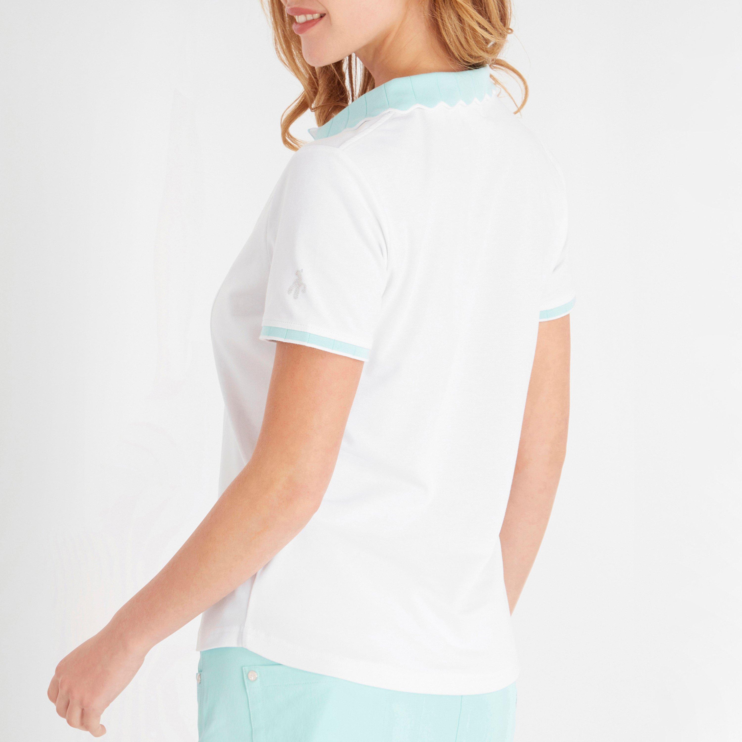 Wht-Aqu - Calvin Klein Golf - Short-Sleeve Performance Polo Shirt - 3