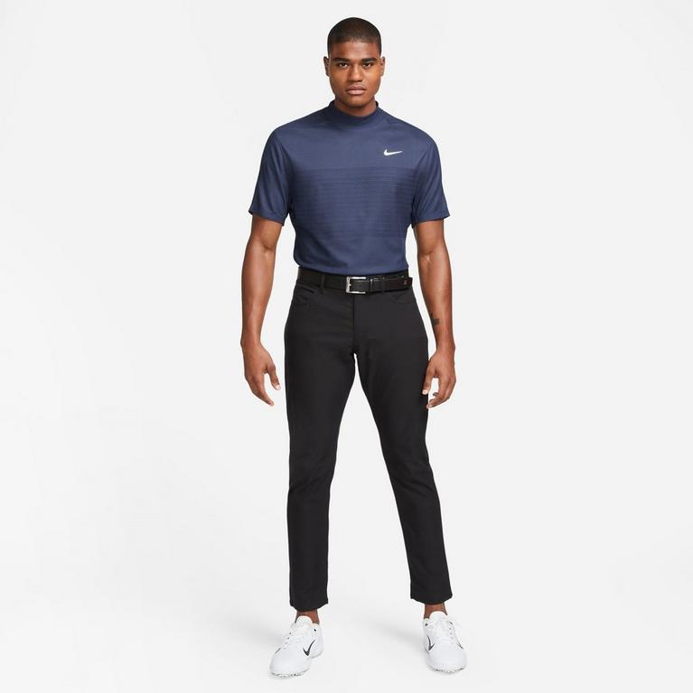 M Navy/White - Nike - Dri-FIT ADV Tiger Woods Men's Mock-Neck Jacquard Golf Polo - 6