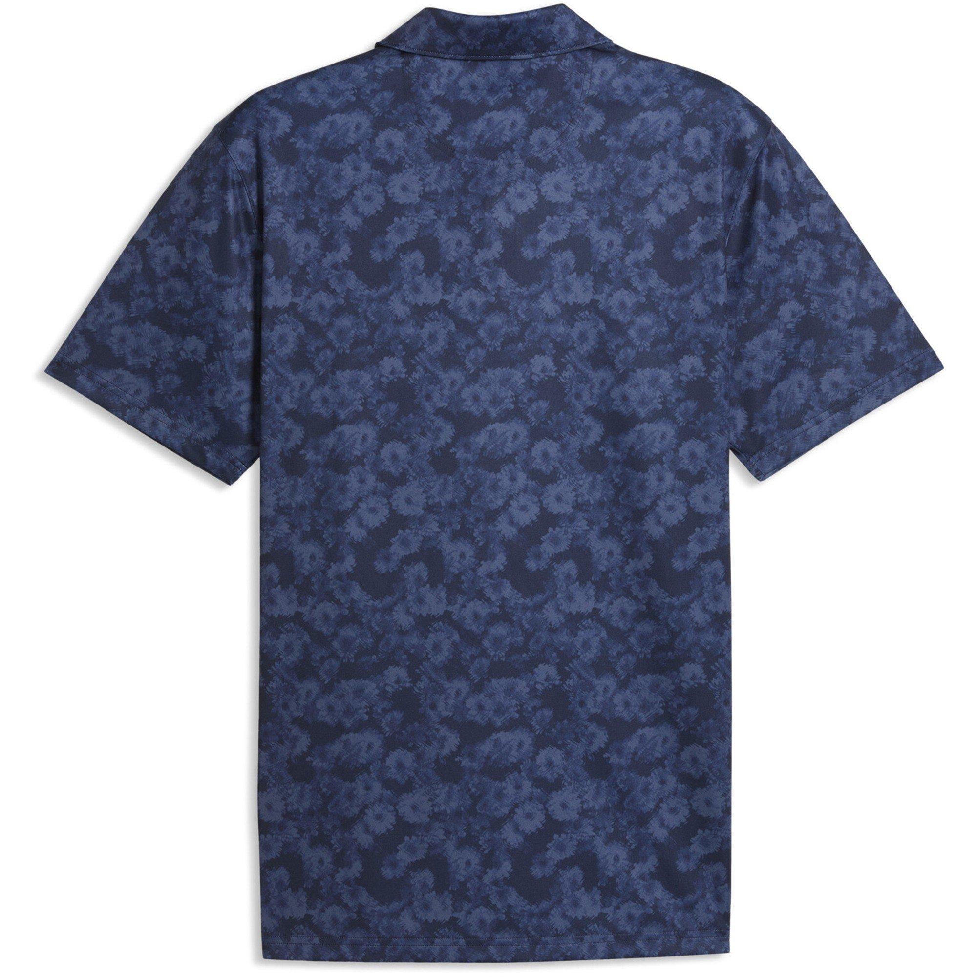 Deep Navy - Puma - Men's Pure 2.0 Floral Short Sleeve Performance Polo Shirt - 2