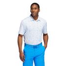 Blau/Marineblau - adidas - Mens Flag Print Golf Polo Shirt - 2