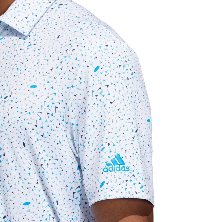 Blau/Marineblau - adidas - Mens Flag Print Golf Polo Shirt - 4