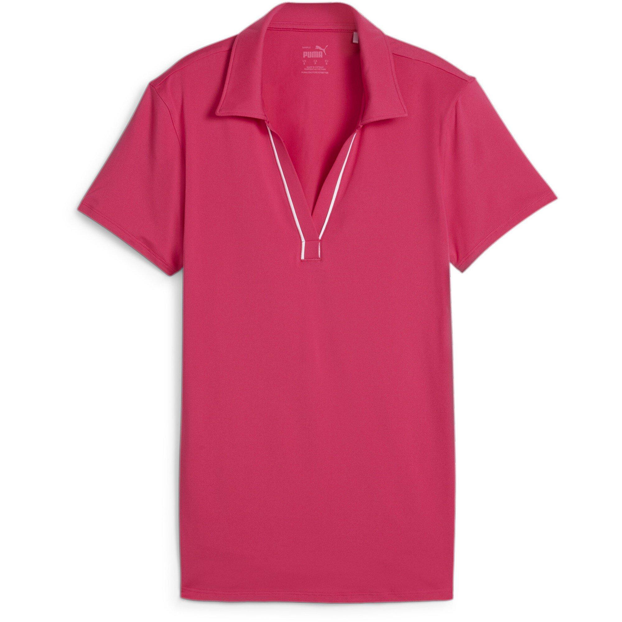 Puma Women's Cloudspun Piped Short-Sleeve Performance Polo Shirt - Garnet.rose - 10 (S)