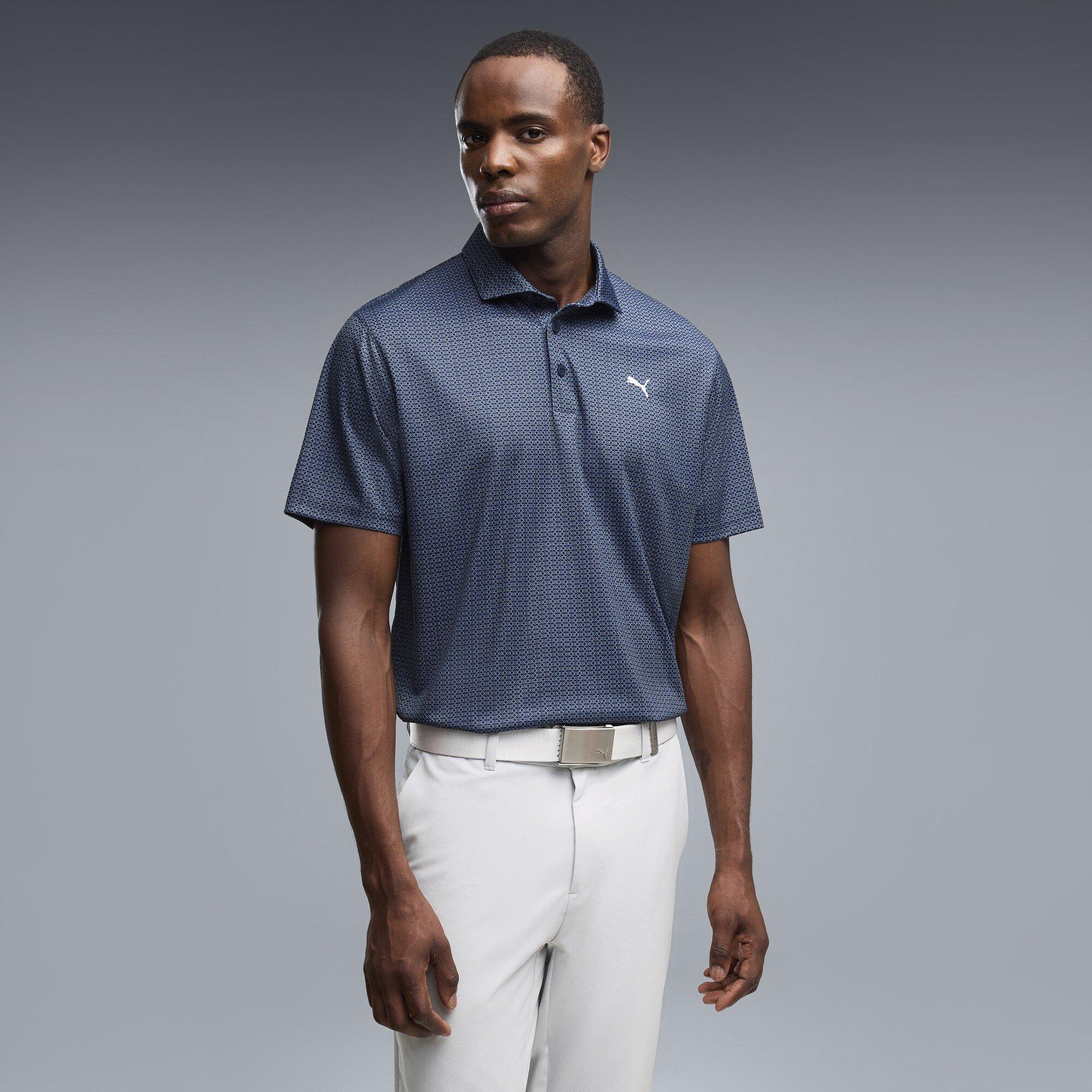 White - Puma - Men's Pure 3.0 Geo Short Sleeve Polo Shirt - 3
