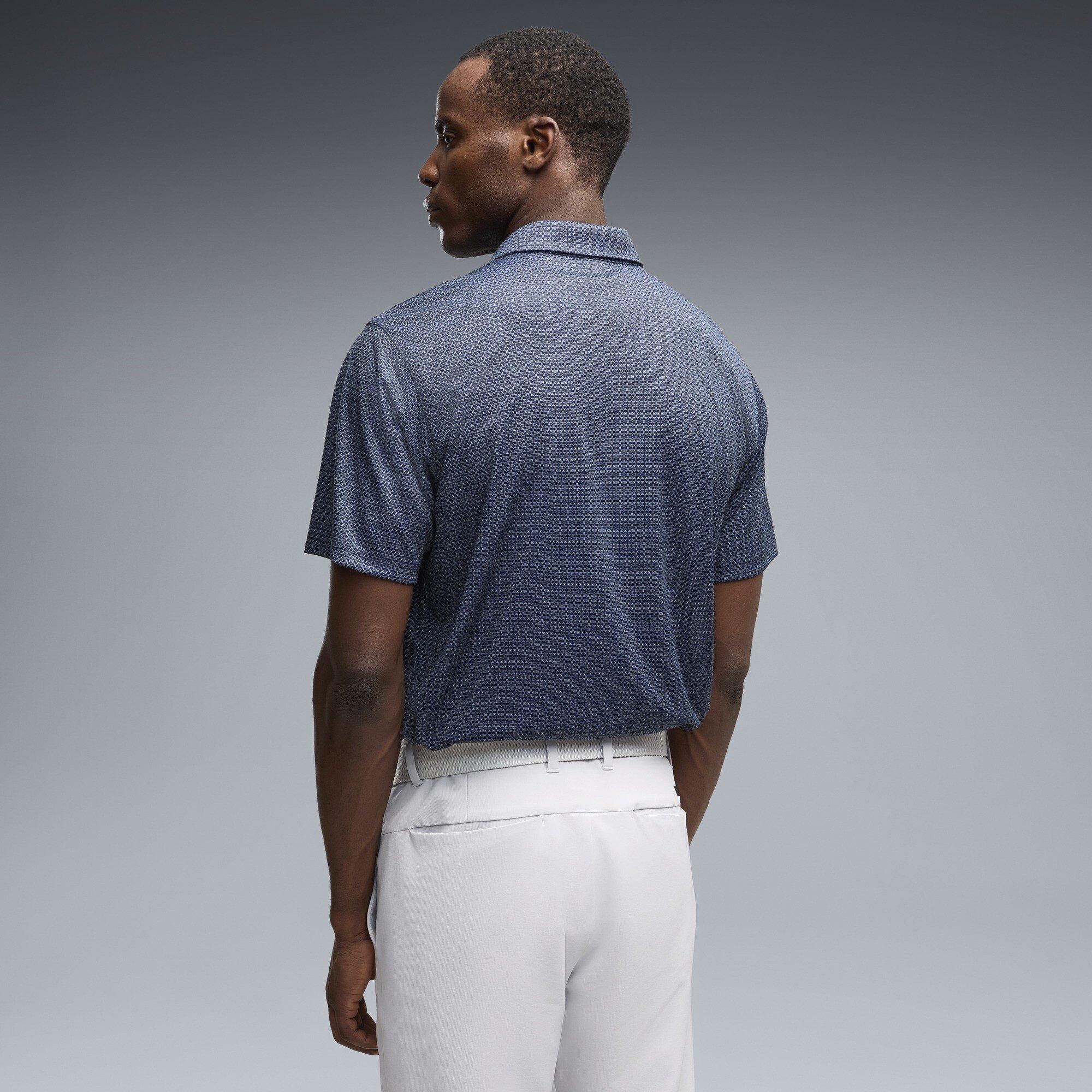 White - Puma - Men's Pure 3.0 Geo Short Sleeve Polo Shirt - 4