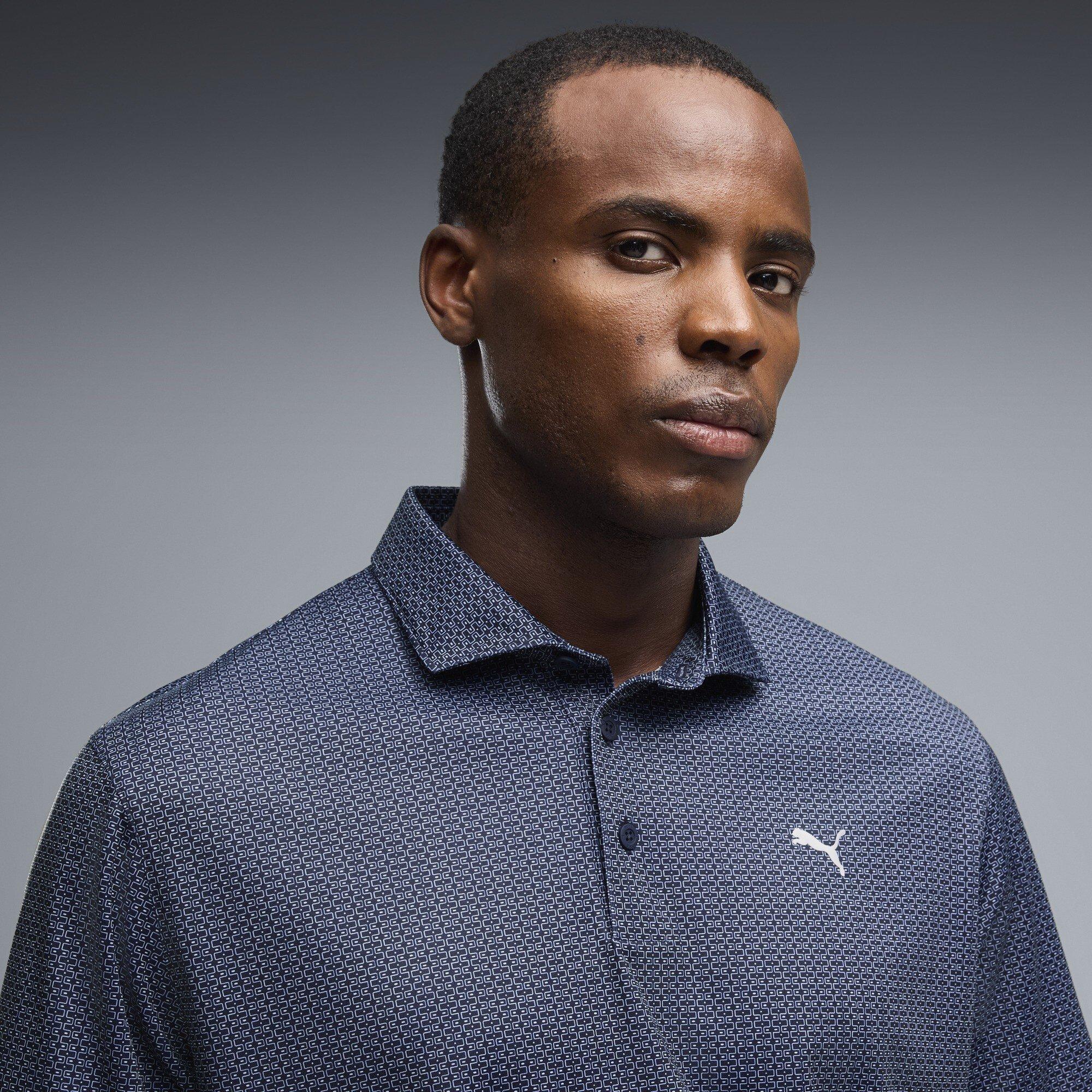 White - Puma - Men's Pure 3.0 Geo Short Sleeve Polo Shirt - 5