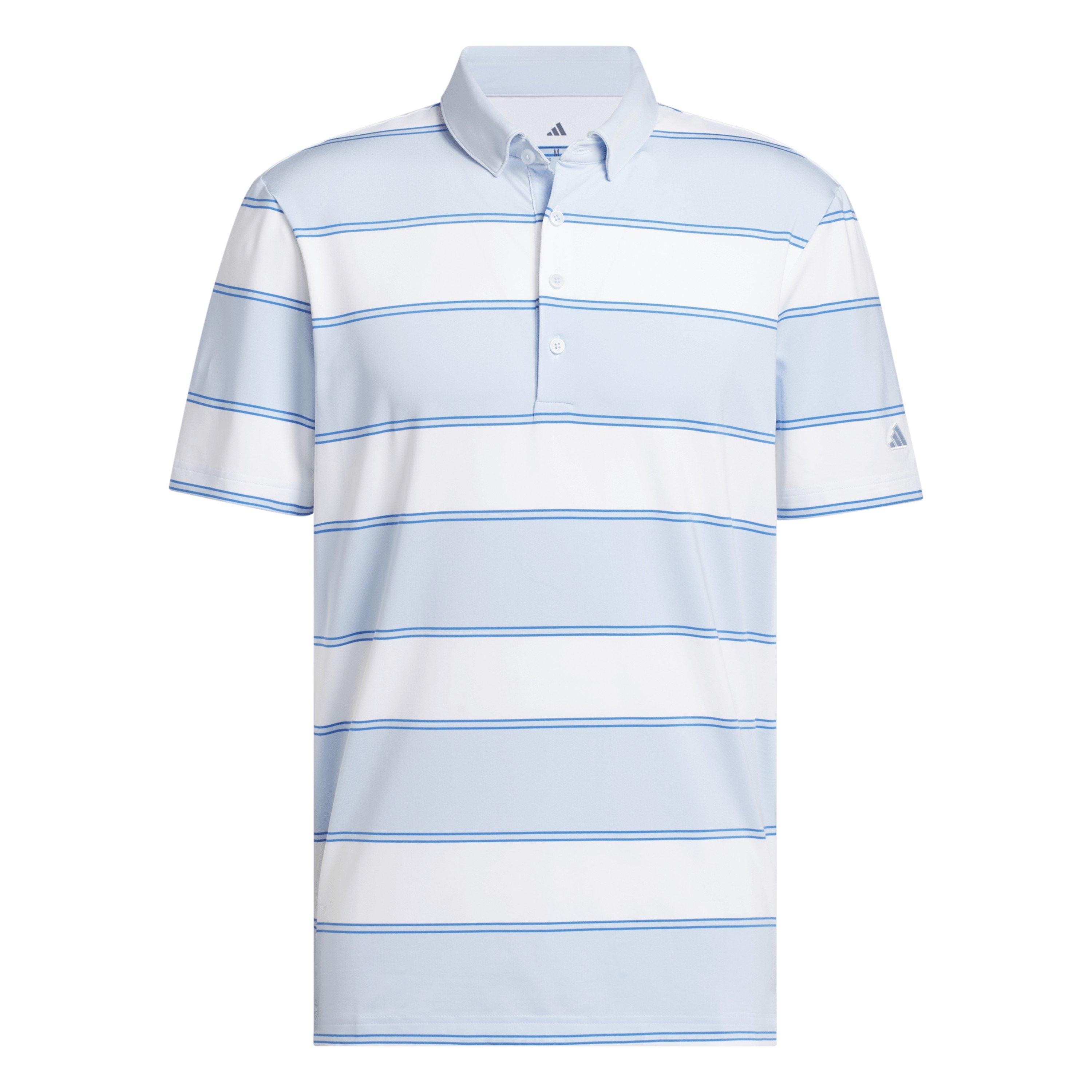 Adidas Men's Short Sleeve Performance Polo Shirt - Crystal Sky/Wht - M