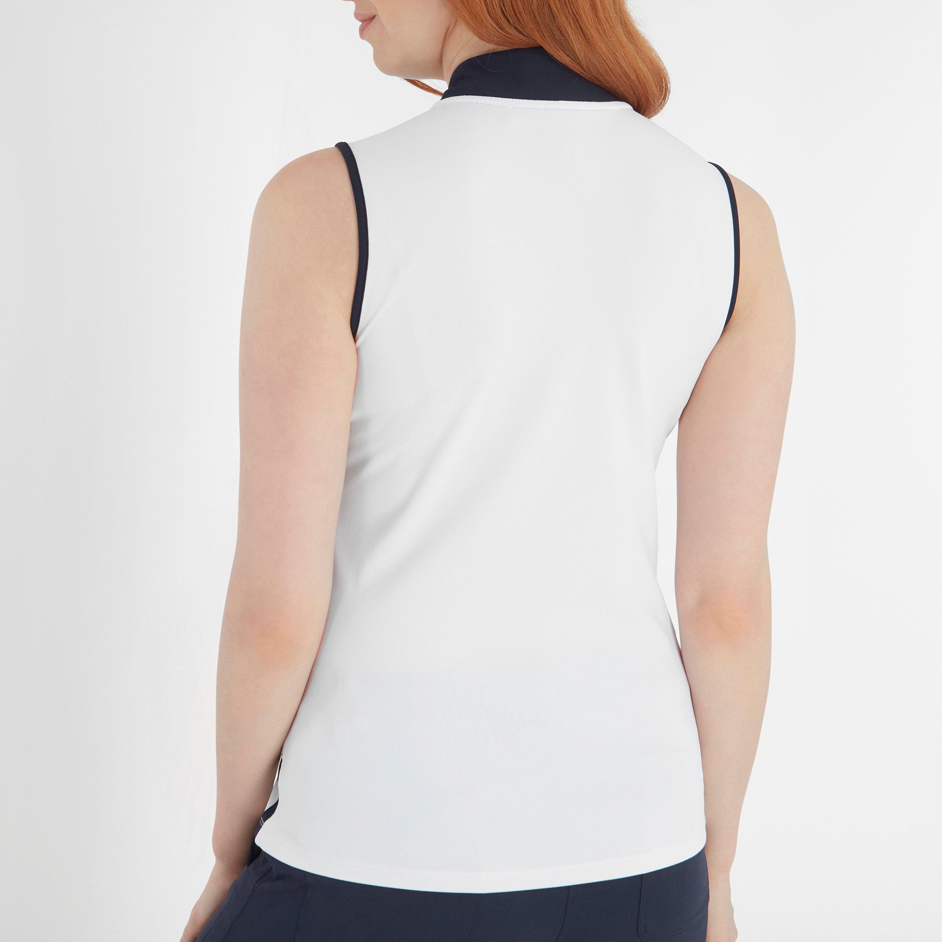 White Navy - Calvin Klein Golf - Women's Sleeveless Performance Polo Shirt - 3