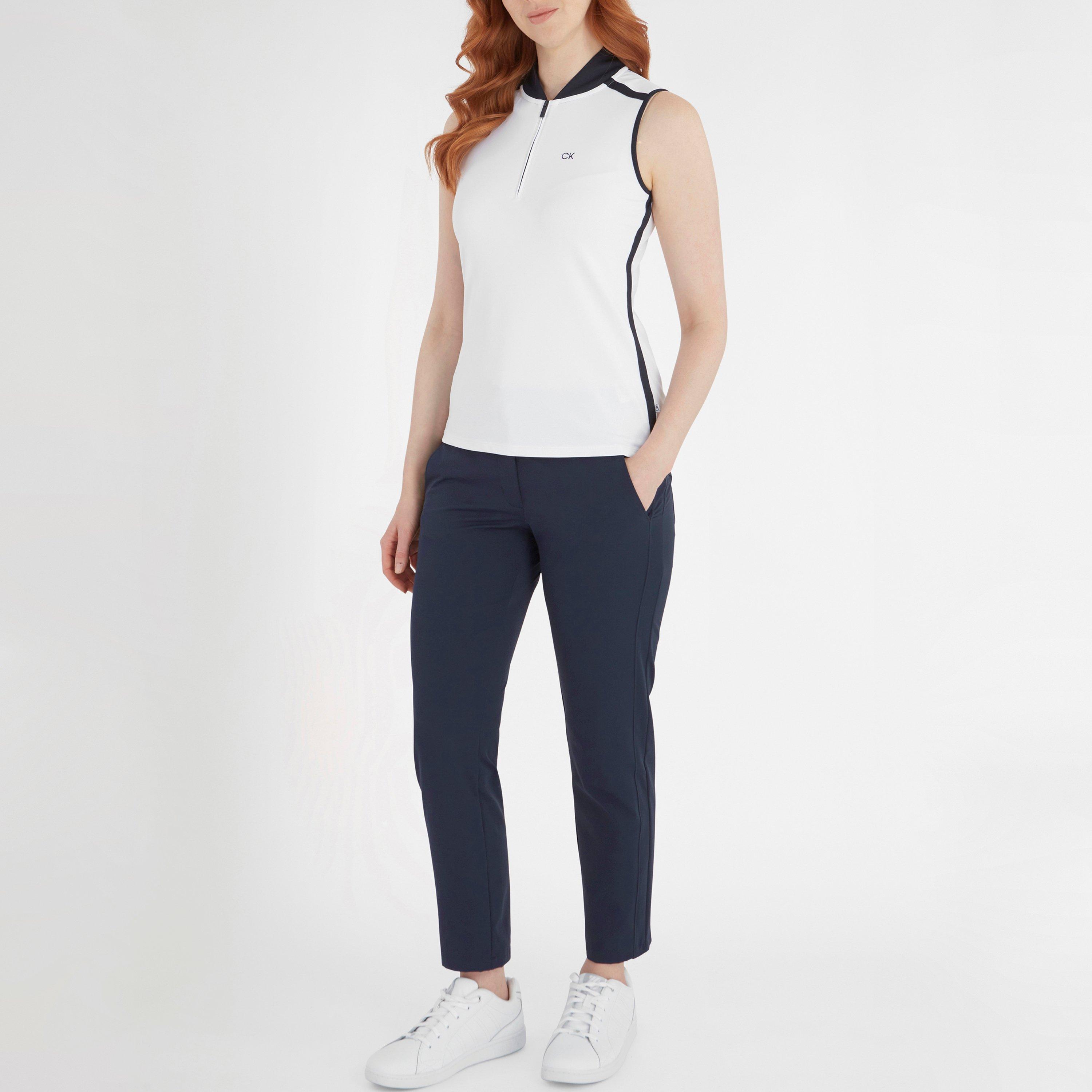 White Navy - Calvin Klein Golf - Women's Sleeveless Performance Polo Shirt - 4