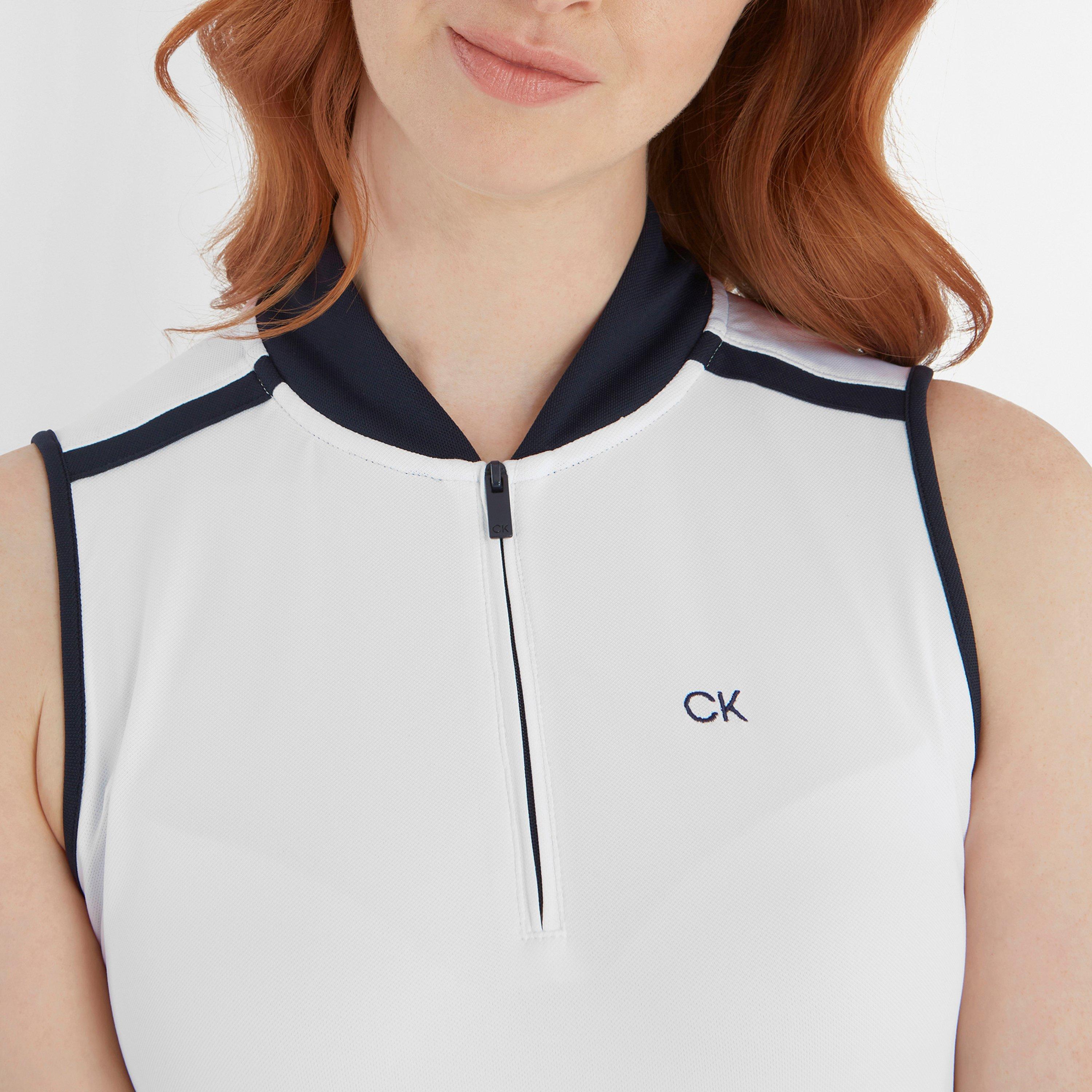 White Navy - Calvin Klein Golf - Women's Sleeveless Performance Polo Shirt - 5