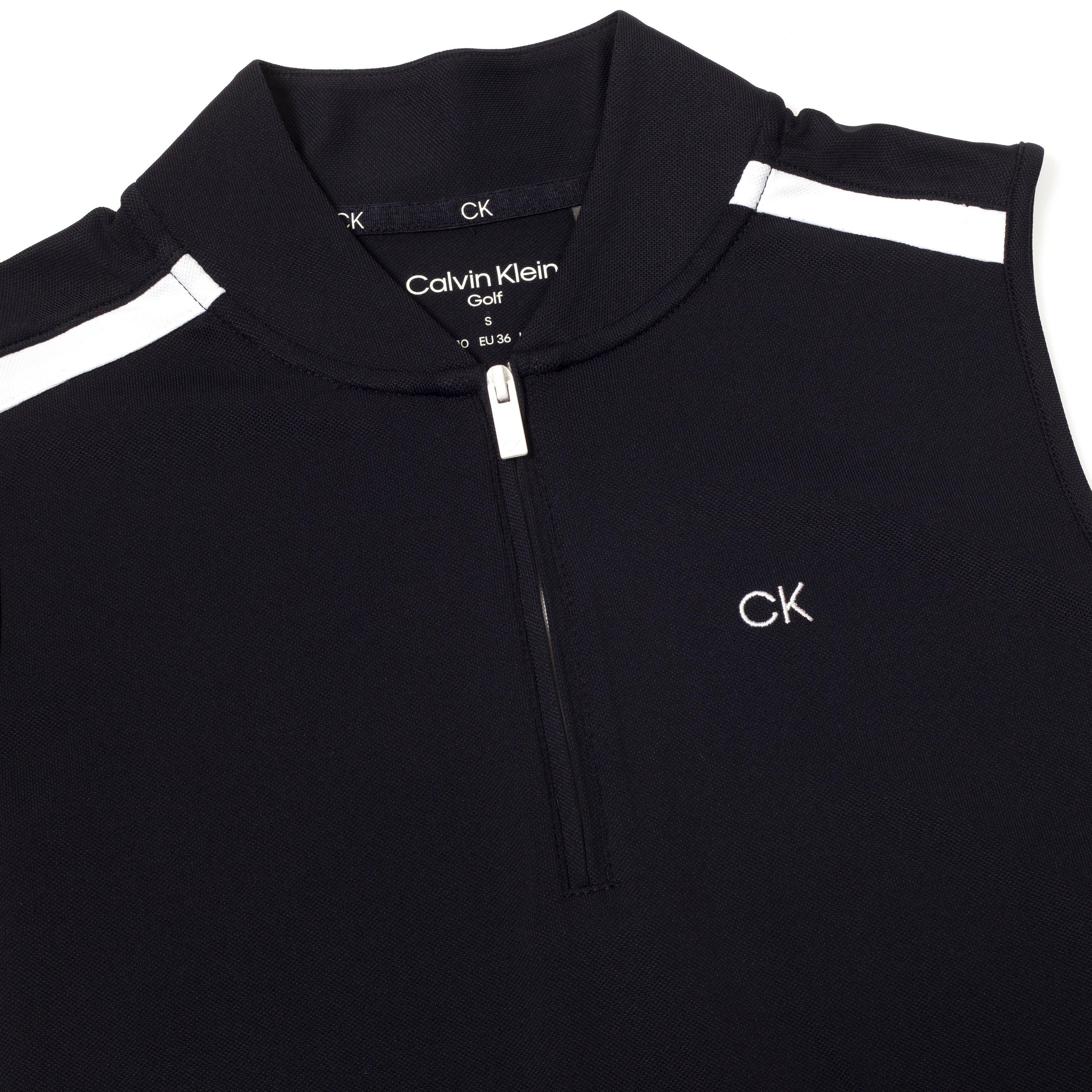 Navy White - Calvin Klein Golf - Sleeveless Performance Polo Shirt - 7