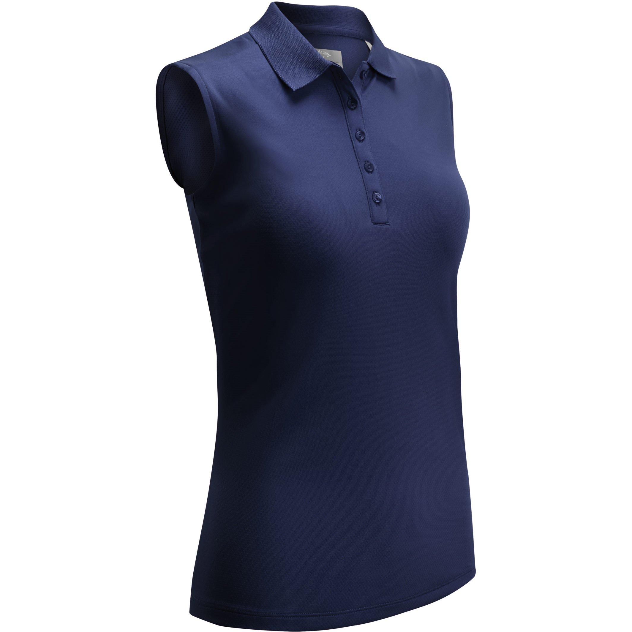 Callaway Women's Sleeveless Knit Polo Shirt - Peacoat - 12 (M)