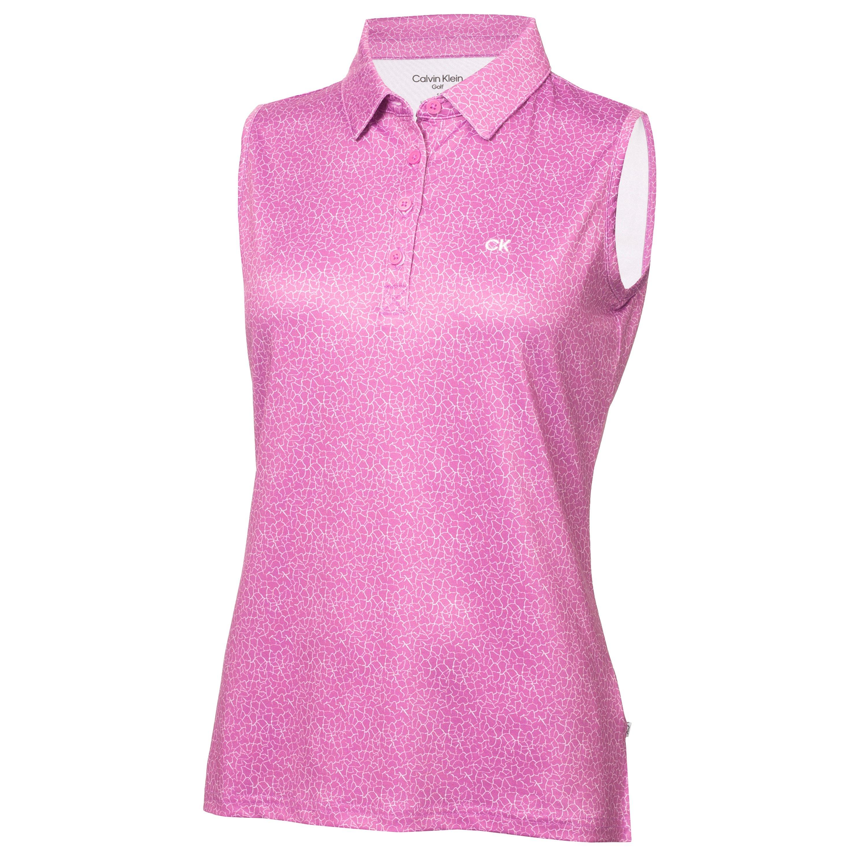 Calvin Klein Golf Women's Sleeveless Performance Polo Shirt - Orchid White - 8 (XS)