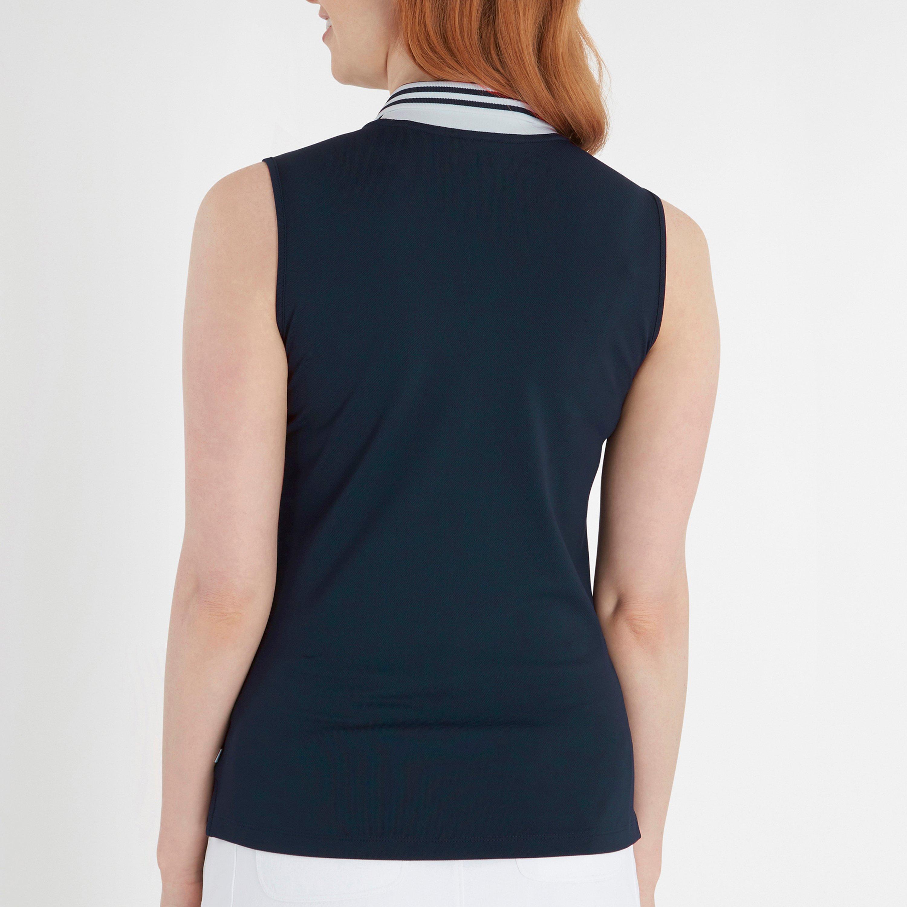 Navy White - Calvin Klein Golf - Women's Sleeveless Performance Polo Shirt - 3