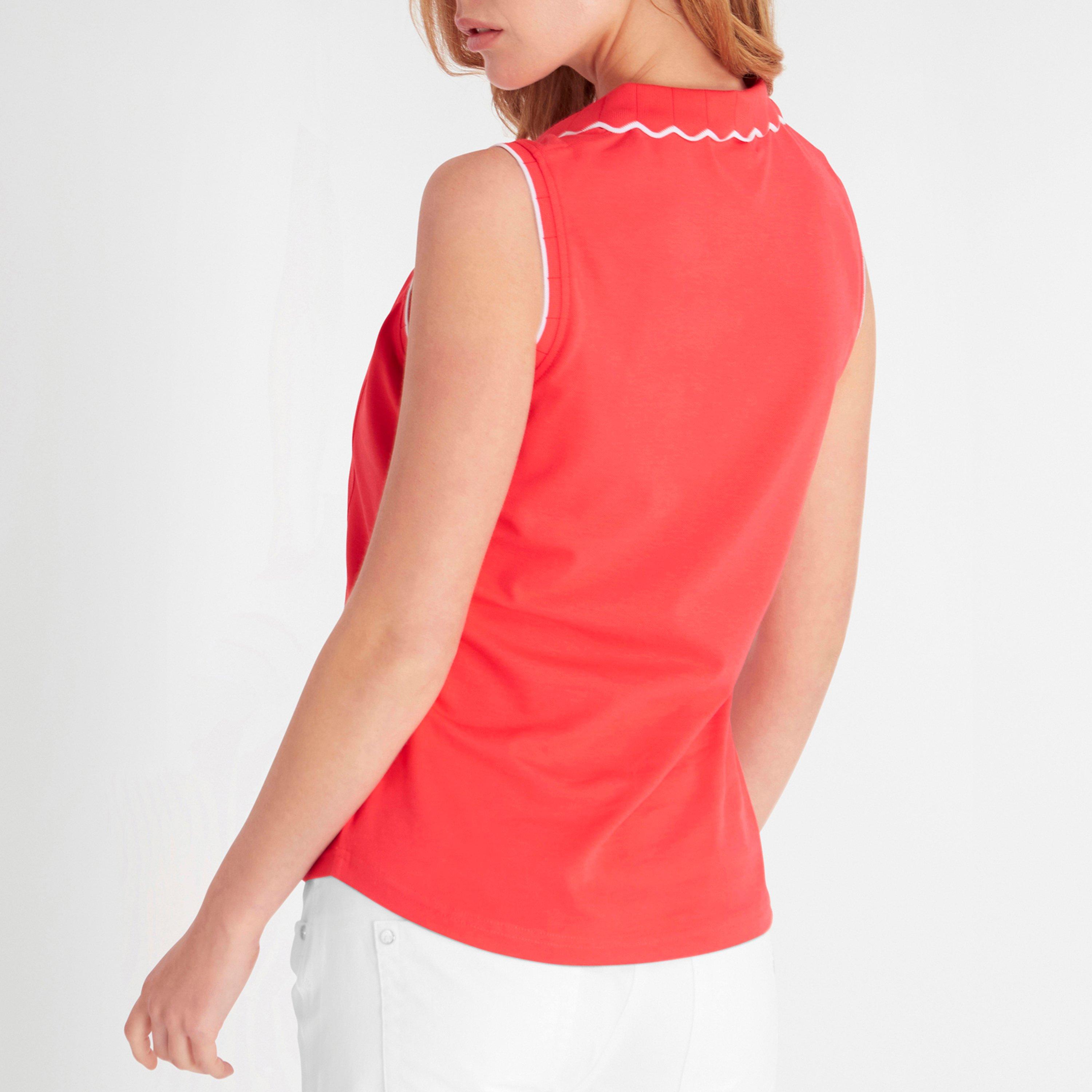 Mak - Calvin Klein Golf - Green Lamb Nadia Sleeveless Polo Shirt Womens - 3