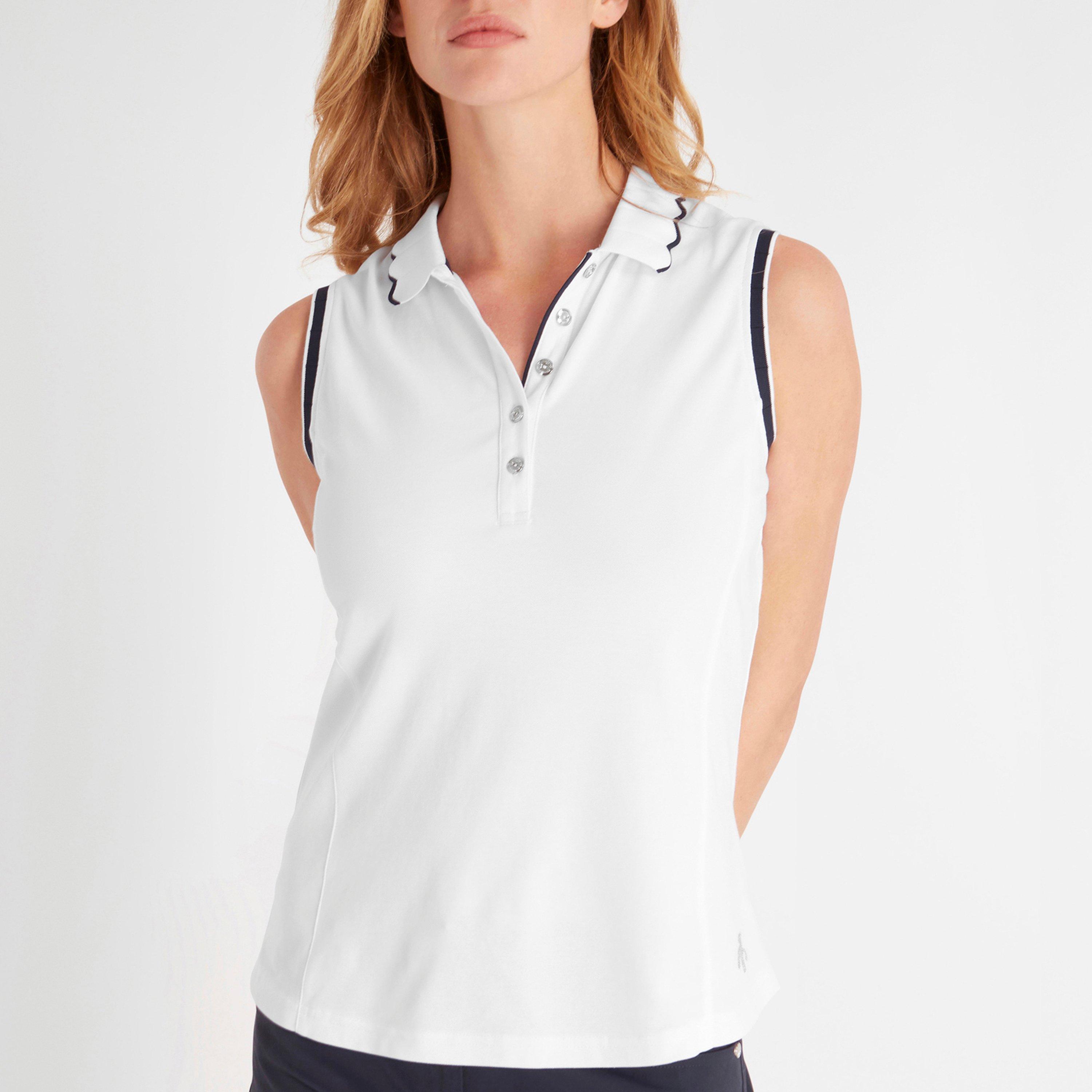 Wht-Nvy - Calvin Klein Golf - Green Lamb Nadia Sleeveless Polo Shirt Womens - 2
