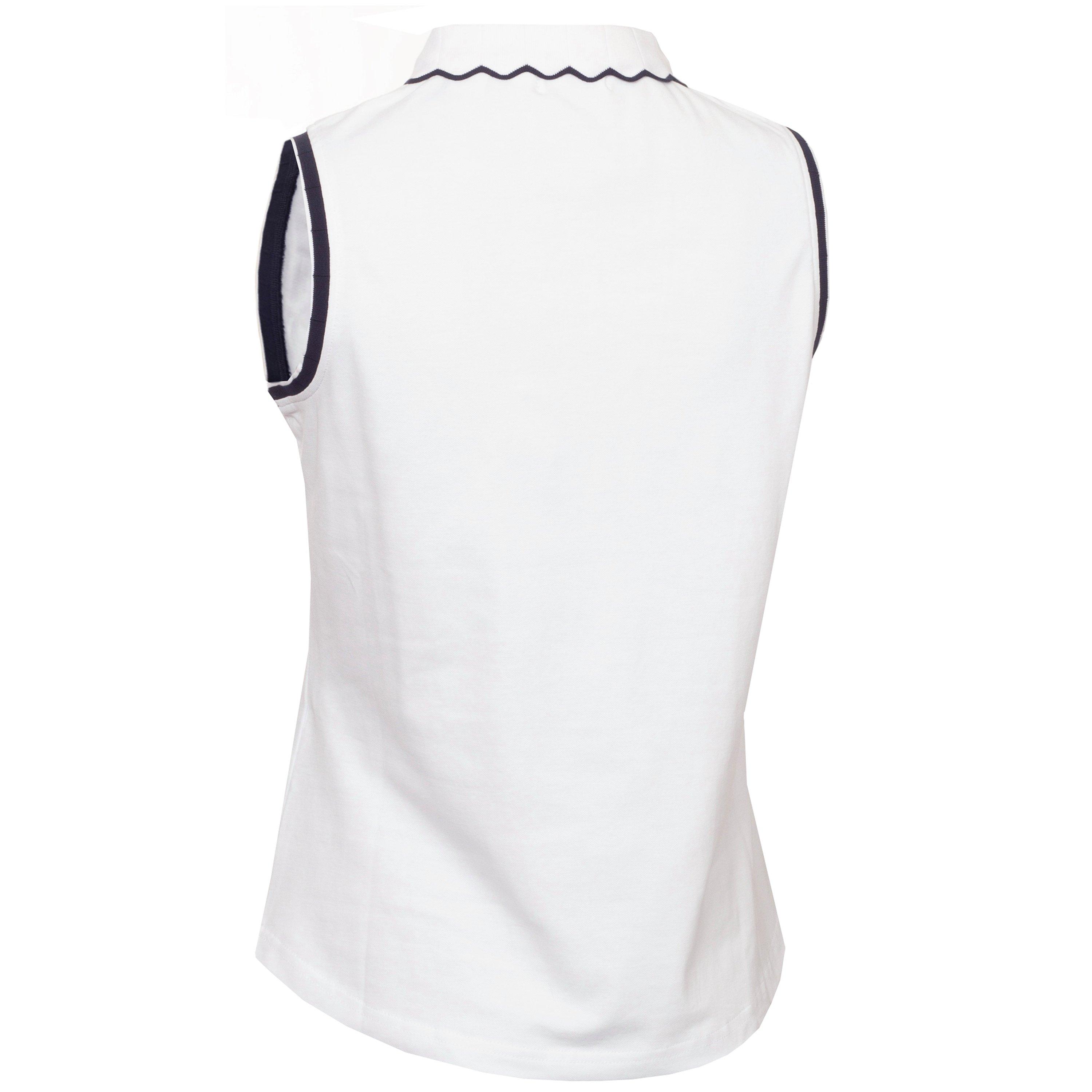 Wht-Nvy - Calvin Klein Golf - Green Lamb Nadia Sleeveless Polo Shirt Womens - 6