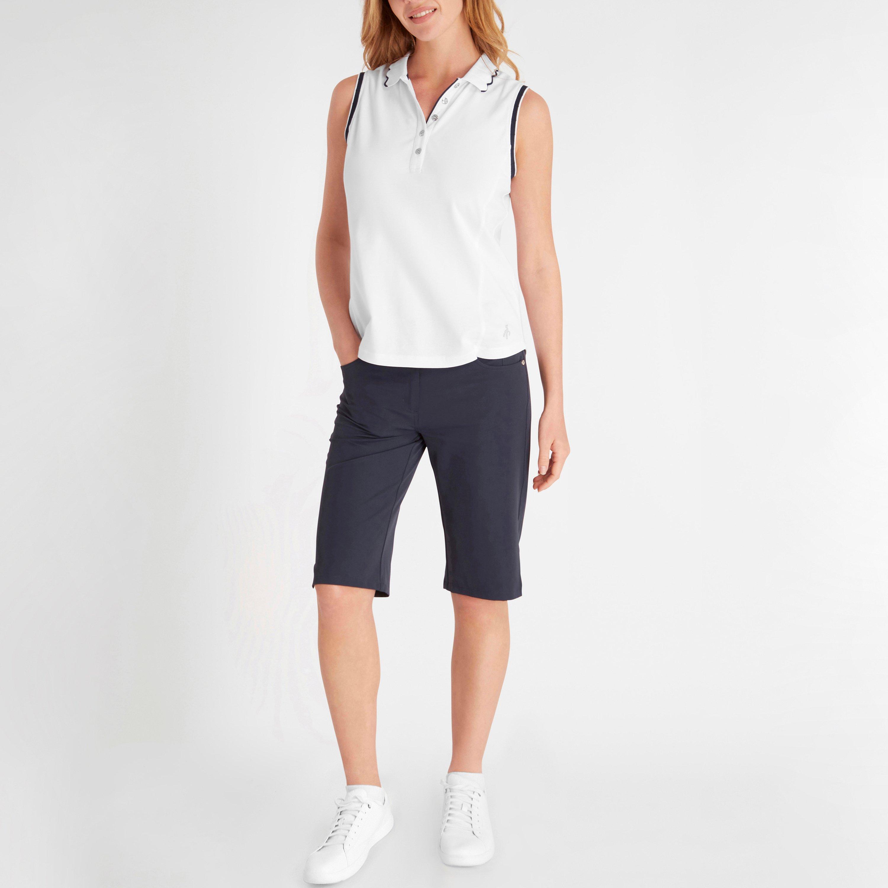 Wht-Nvy - Calvin Klein Golf - Green Lamb Nadia Sleeveless Polo Shirt Womens - 4
