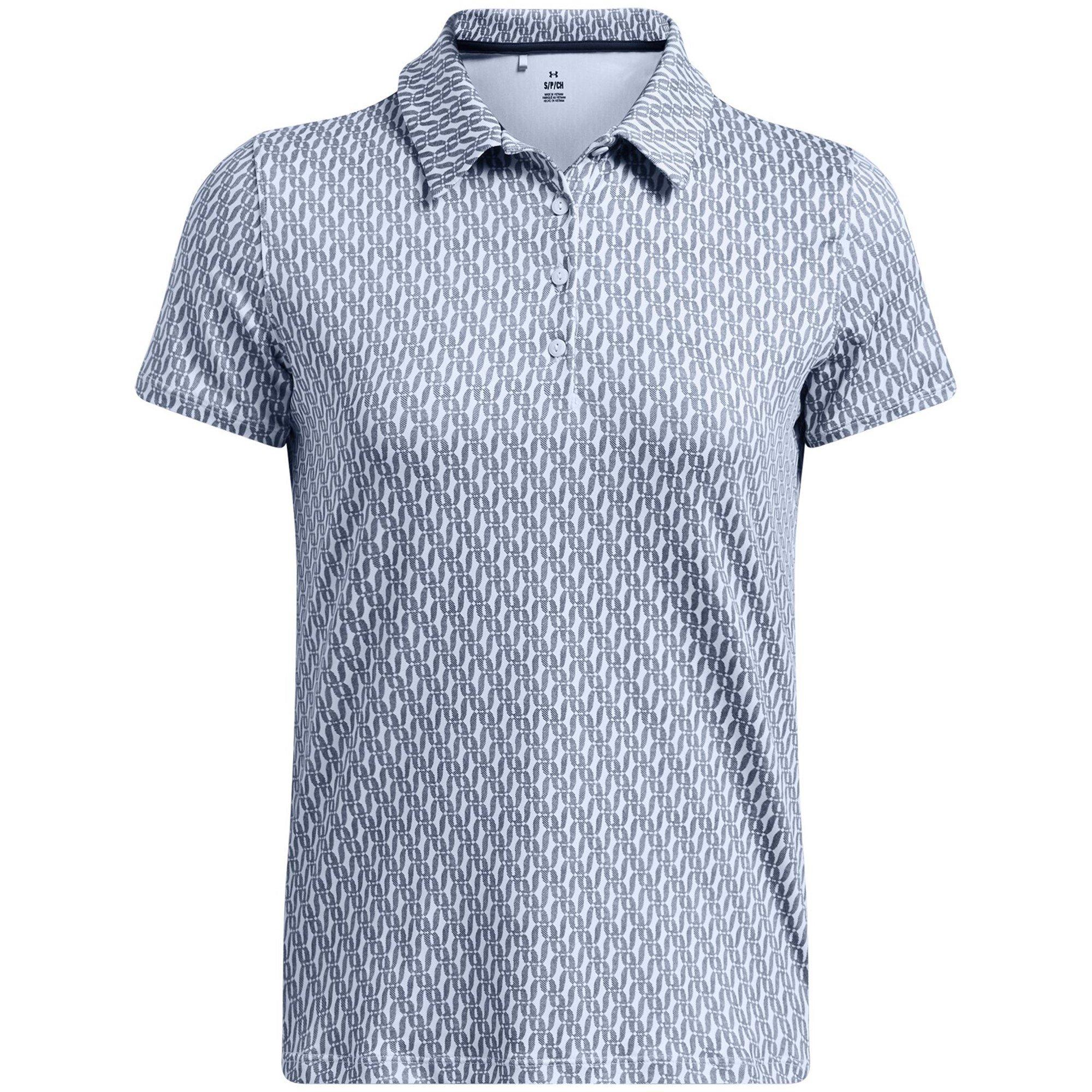 Blue - Under Armour - Women's Printed Short Sleeve Performance Polo Shirt - 1