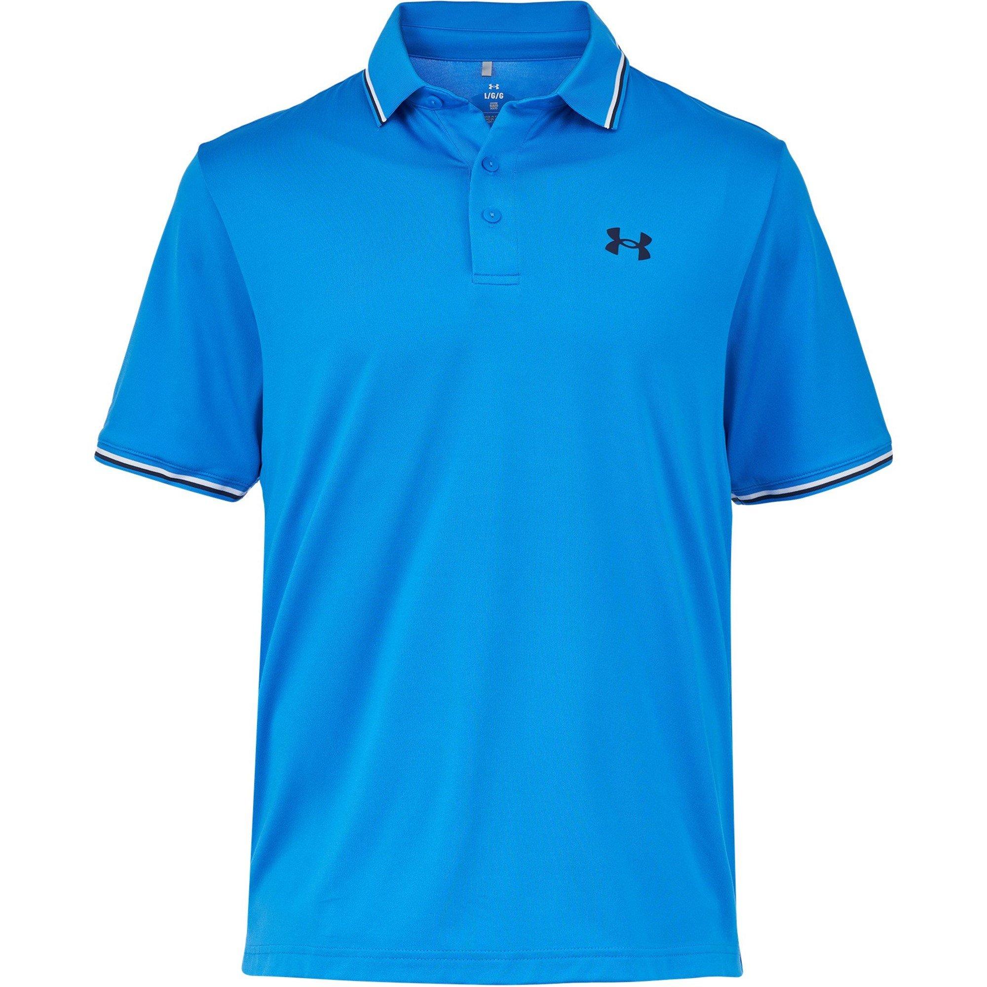 Under Armour Men's Ribbed Short Sleeve Performance Polo Shirt - Blue - S
