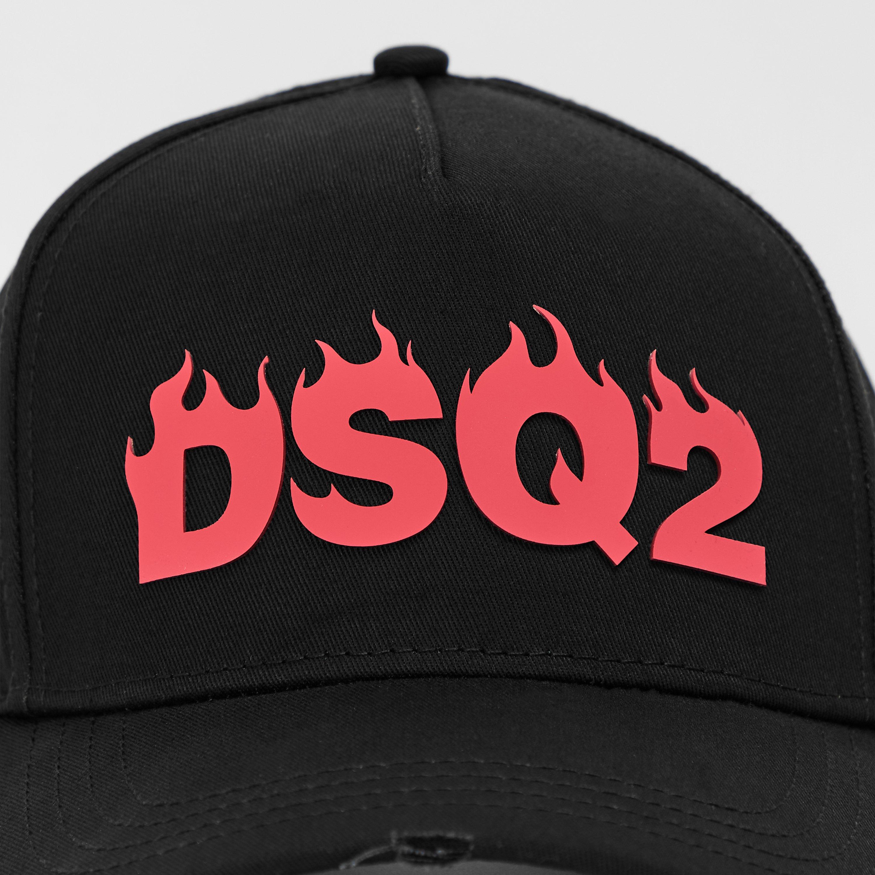 Black Red - DSquared2 - Men's Flame Baseball Cap - 3