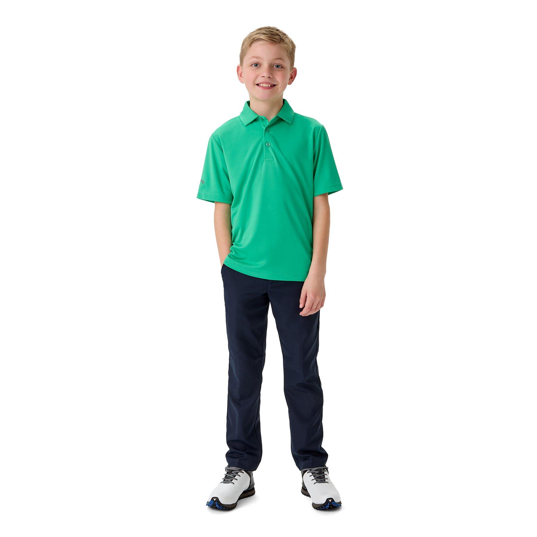 Callaway  Kids ' Solid Short-Sleeve Performance Polo Shirt - Holly Green - 13 (XL)