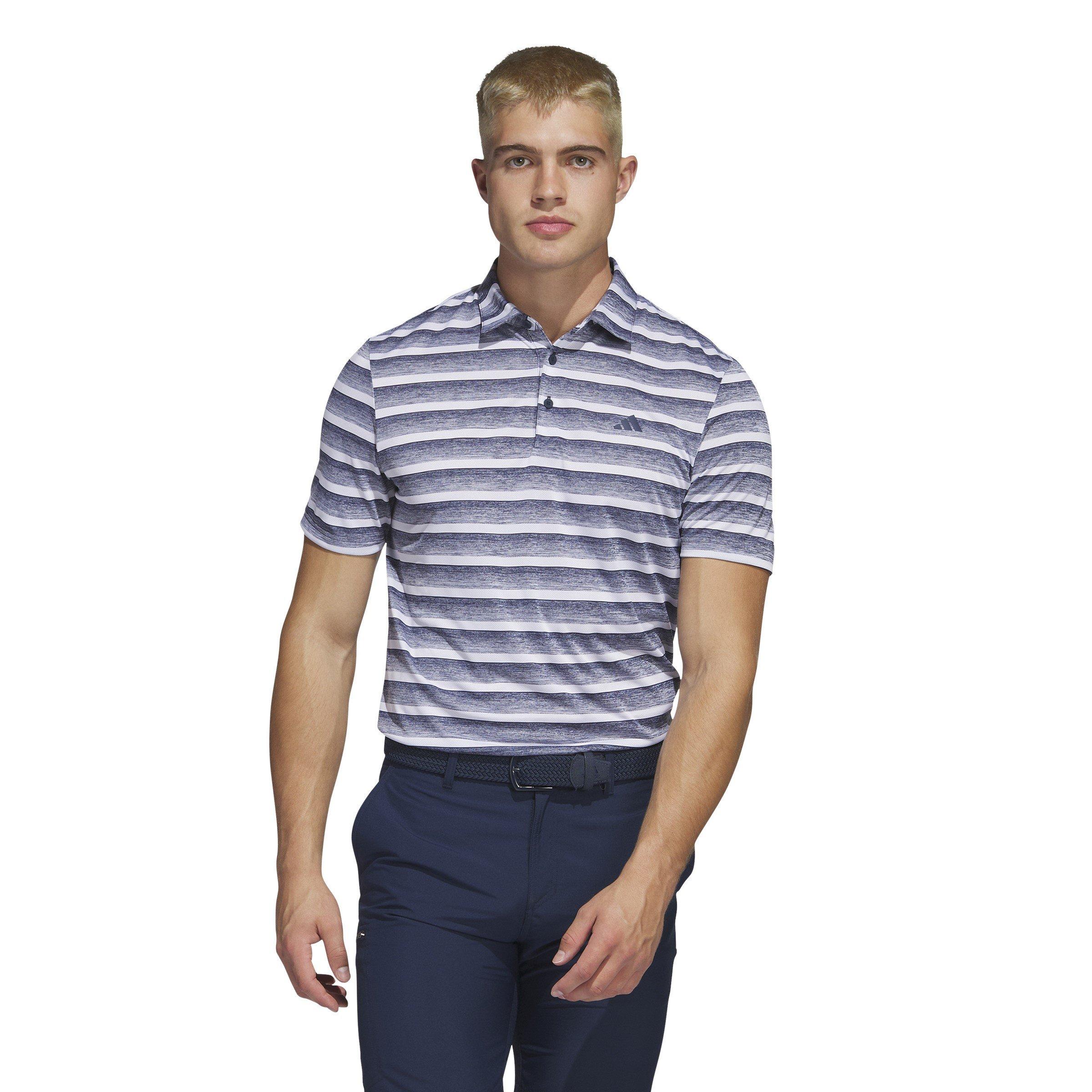 Blu navy bianco - adidas - Two-Color Striped Golf Polo Shirt Adults - 2
