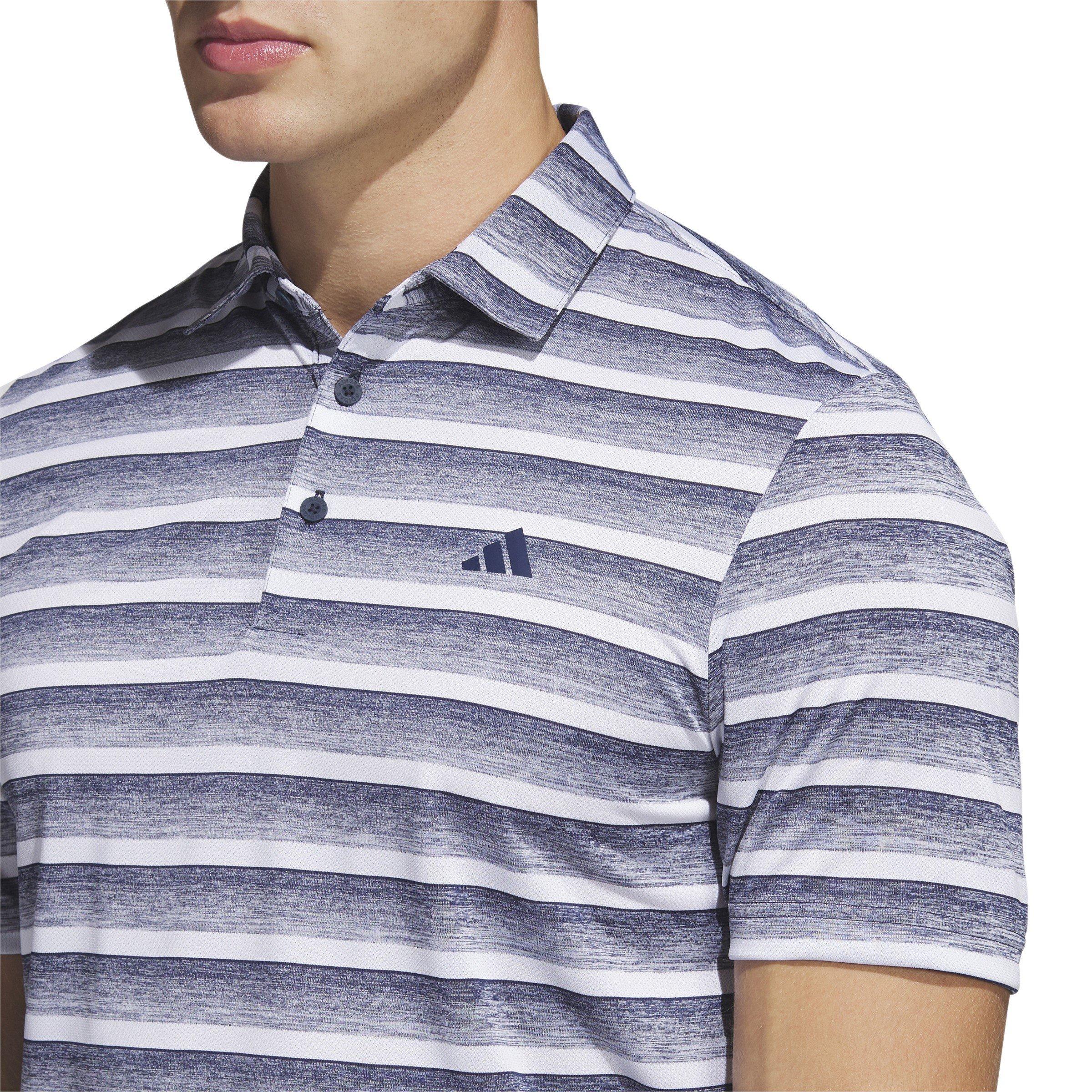 Blu navy bianco - adidas - Two-Color Striped Golf Polo Shirt Adults - 5