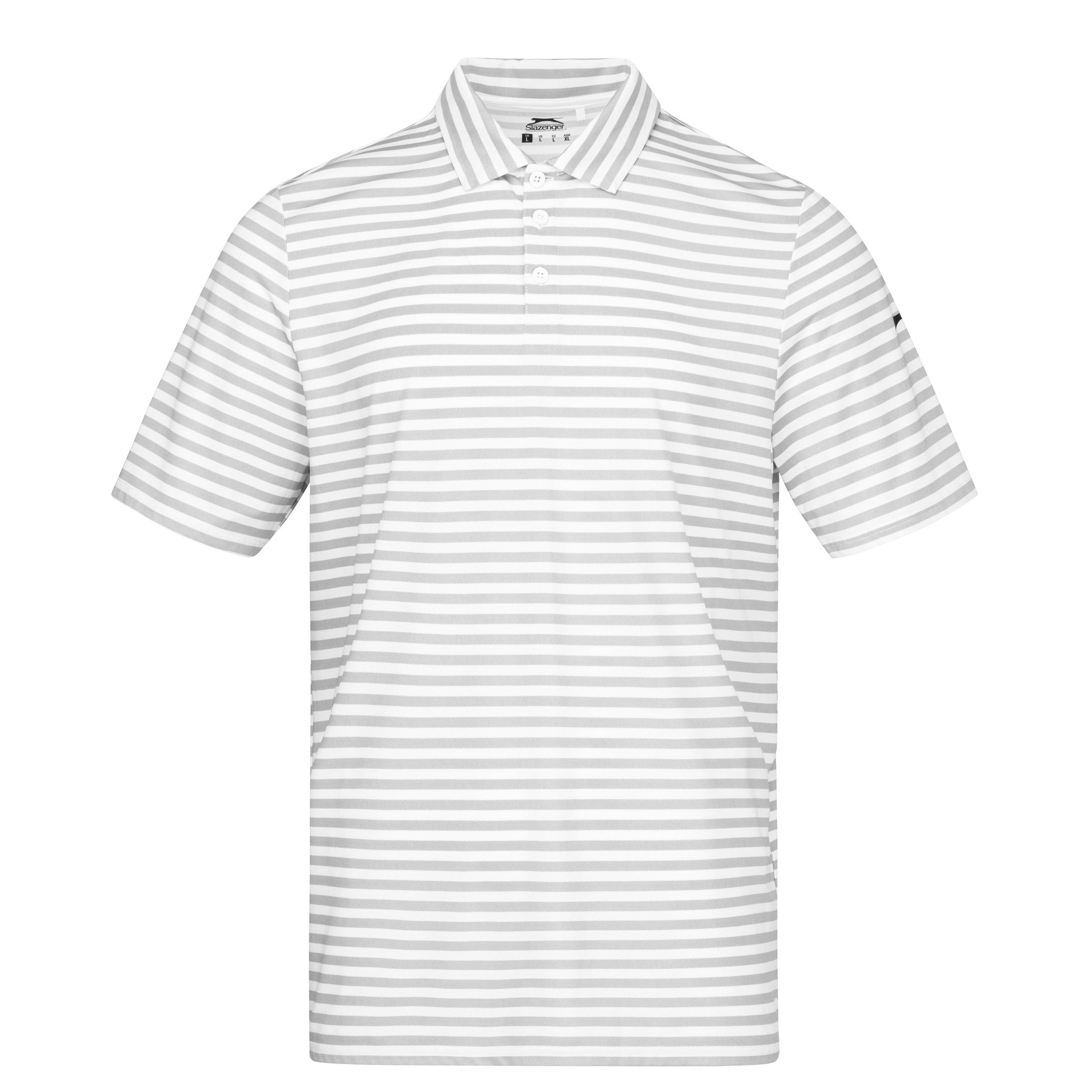 Branco - Slazenger - Stripe Polo Shirt Mens - 1