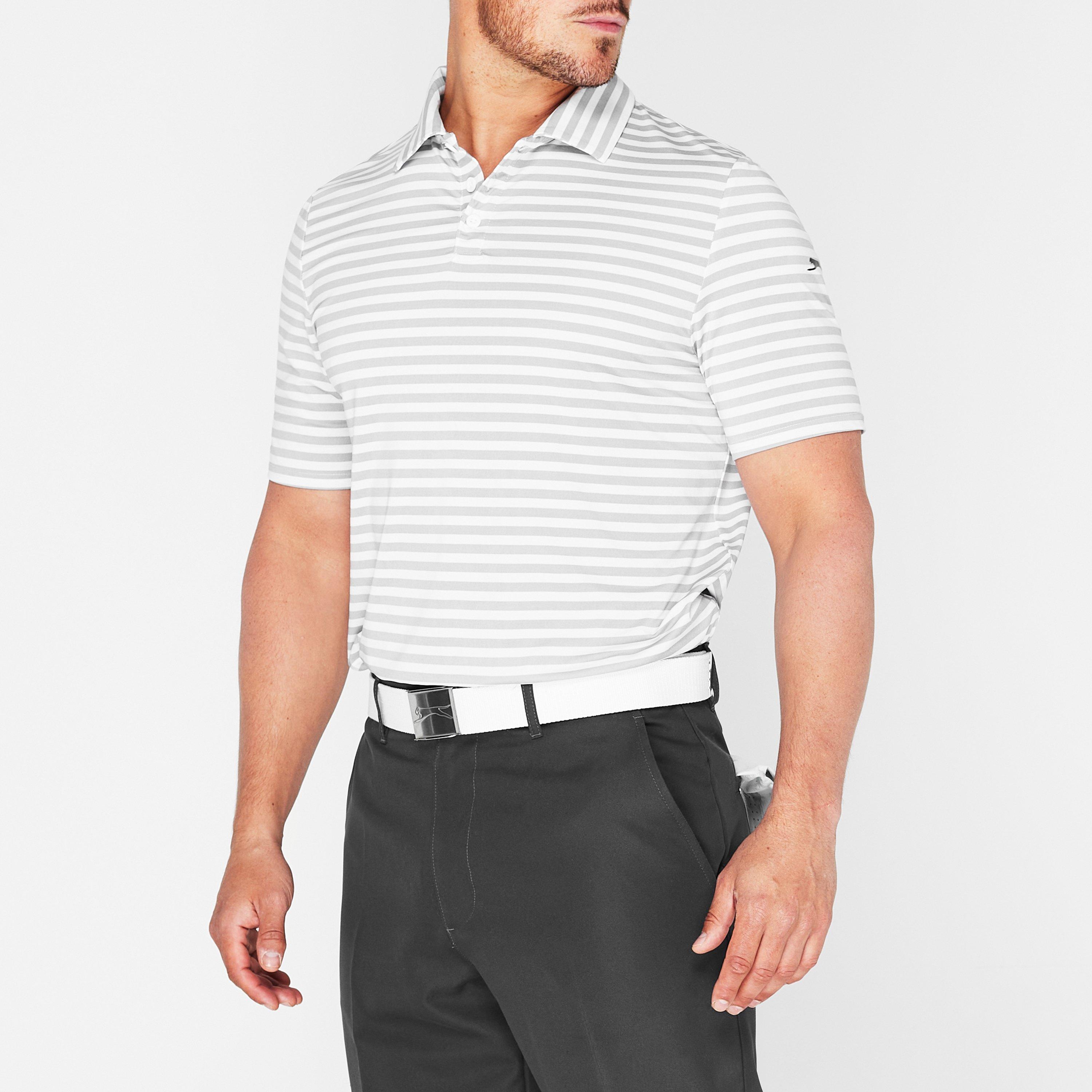 White - Slazenger - Stripe Polo Shirt Mens - 2