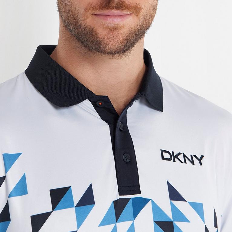 Nvy/ Wht - DKNY Golf - Favourites Crew Clothing Company White Ocean Polo Shirt Inactive - 5