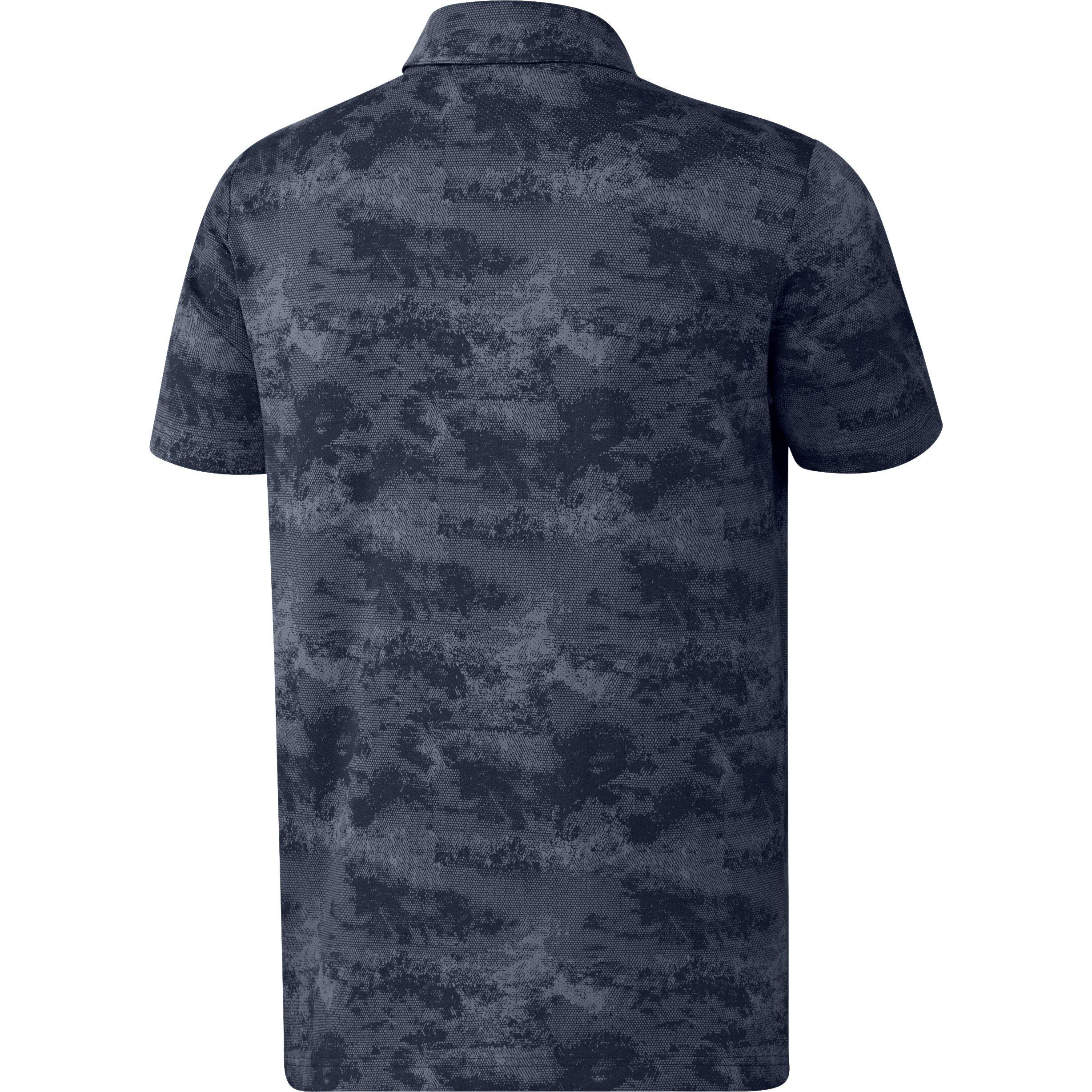 Collegiate Navy - adidas - Go-To Printed Mesh Golf Polo Shirt Mens - 2