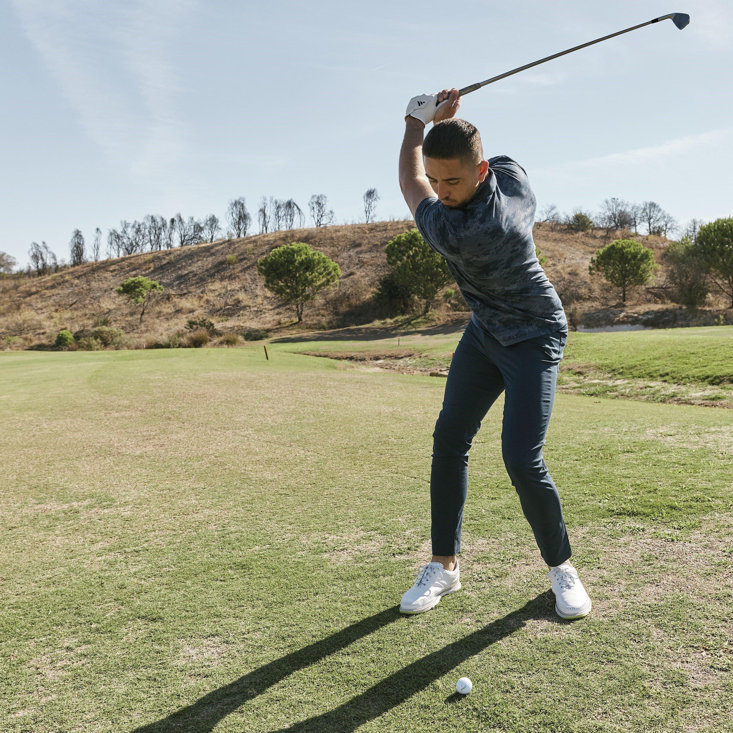 Collegiate Navy - adidas - Go-To Printed Mesh Golf Polo Shirt Mens - 11