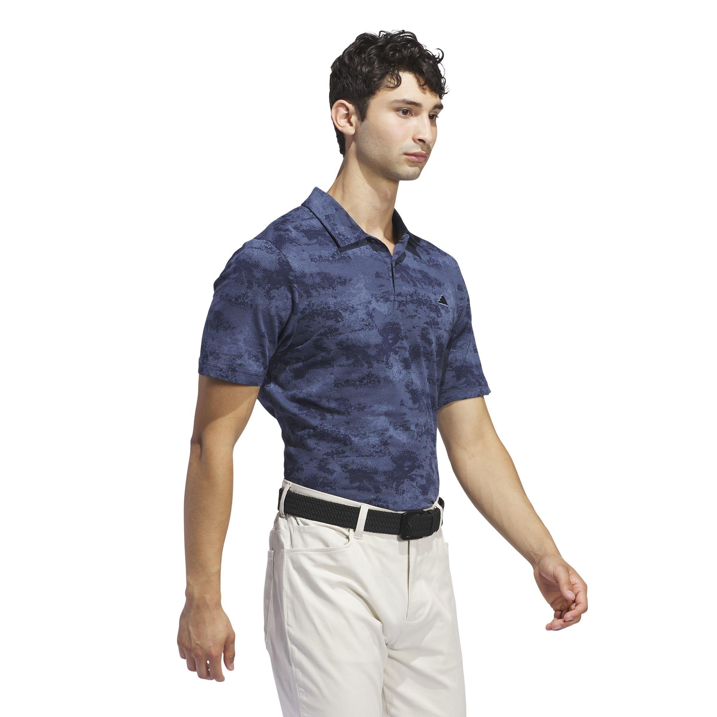 Collegiate Navy - adidas - Go-To Printed Mesh Golf Polo Shirt Mens - 5