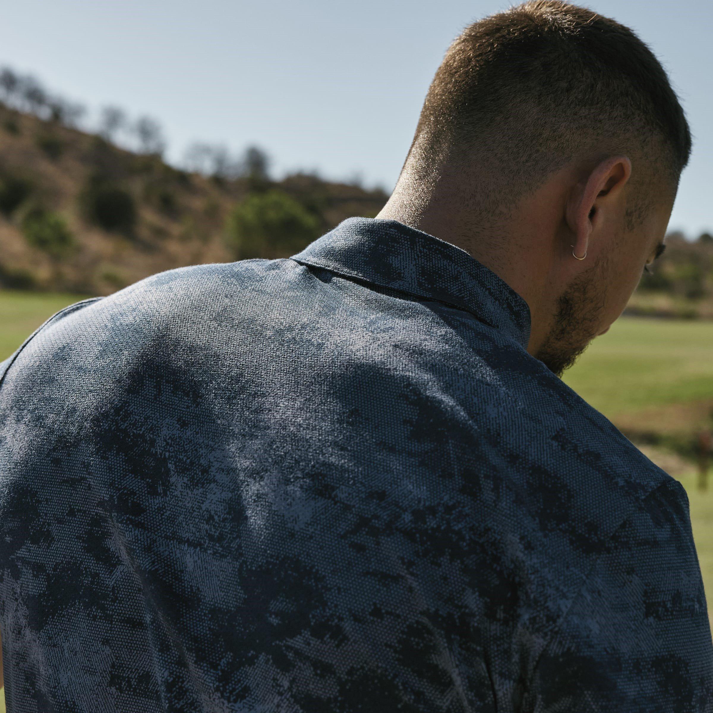 Collegiate Navy - adidas - Go-To Printed Mesh Golf Polo Shirt Mens - 9